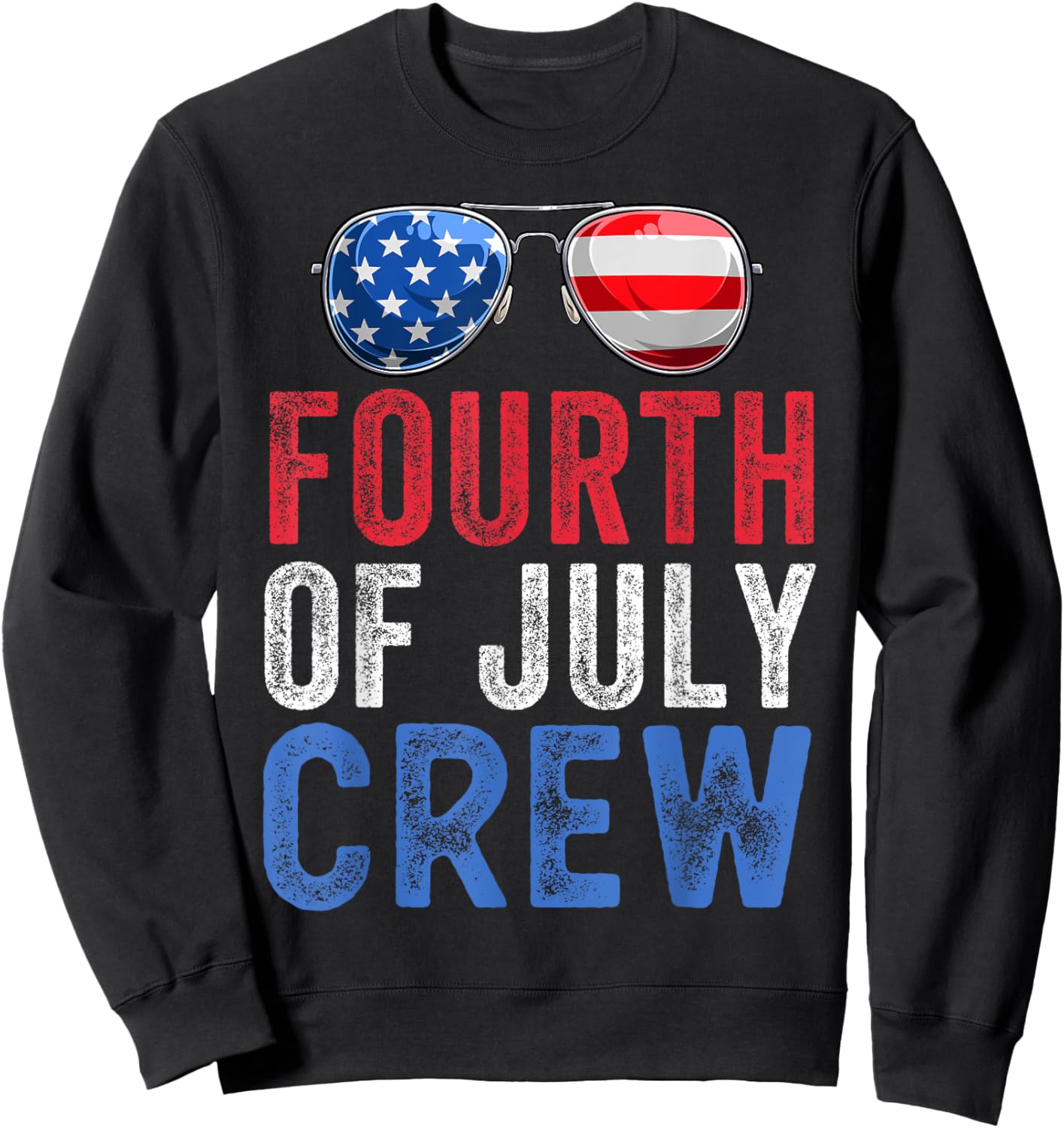 4th of July Crew Matching Family Funny Fourth of July Group Women Kids Men Sweatshirt - Sweatshirt | Black