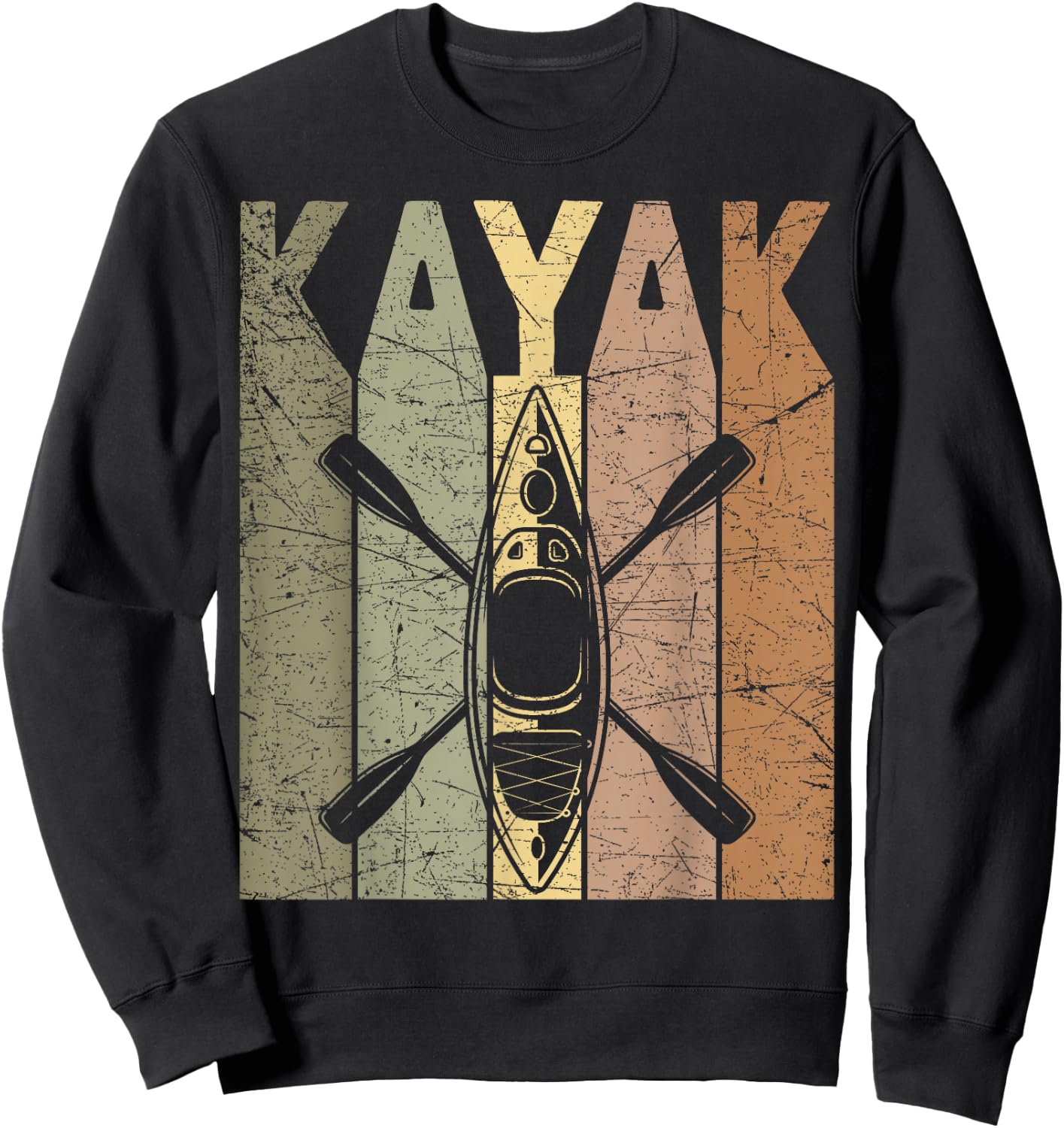 Kayak Vintage Kayaking Retro kayak Paddling Kayaker , Small, Black Sweatshirt - Sweatshirt | Black