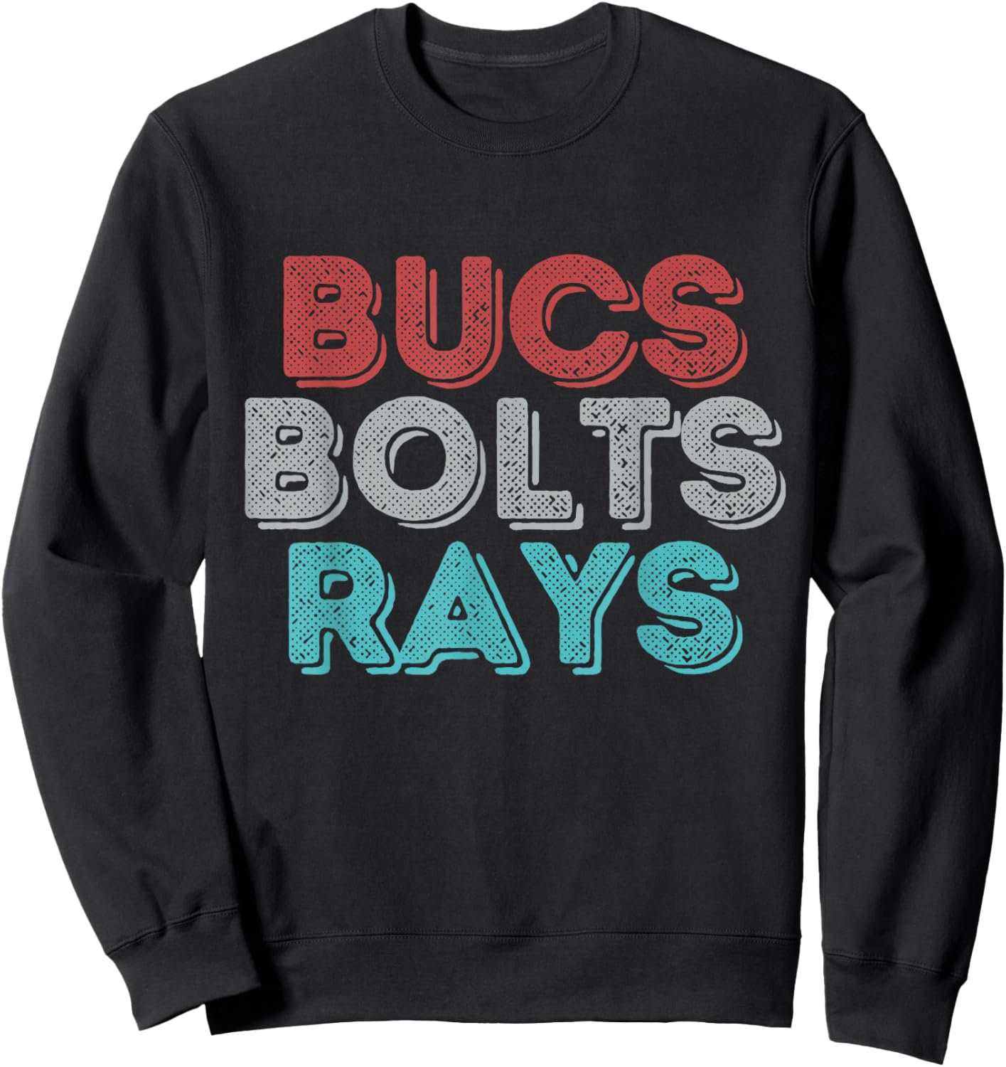 Retro Vintage Bucs Bolts Rays Sweatshirt - Sweatshirt | Black
