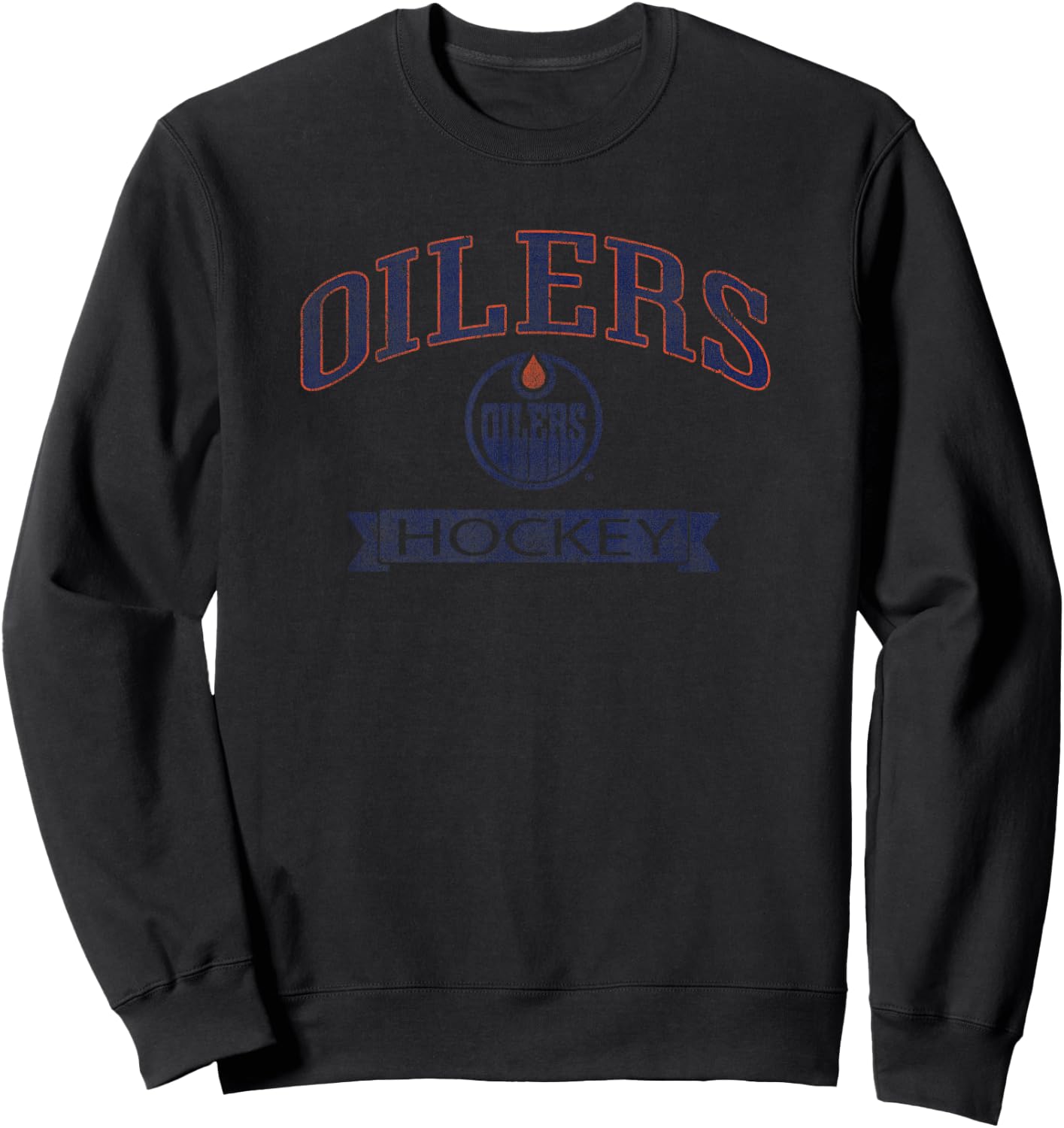 Edmonton Oilers Vintage Hockey White Officially Licensed Sweatshirt - Sweatshirt | Black