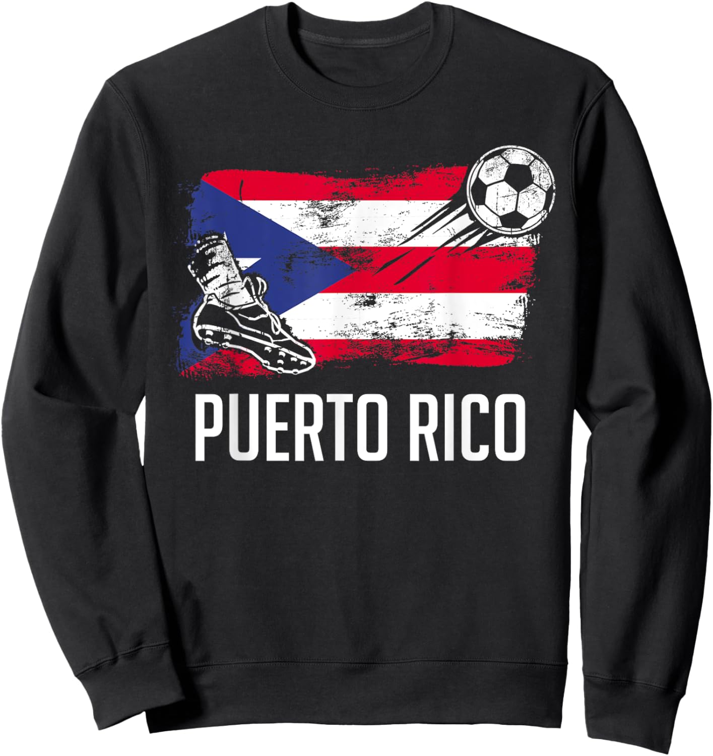 Puerto Rico Flag Jersey Puerto Rico Soccer Team Puerto Rico Sweatshirt - Sweatshirt | Black
