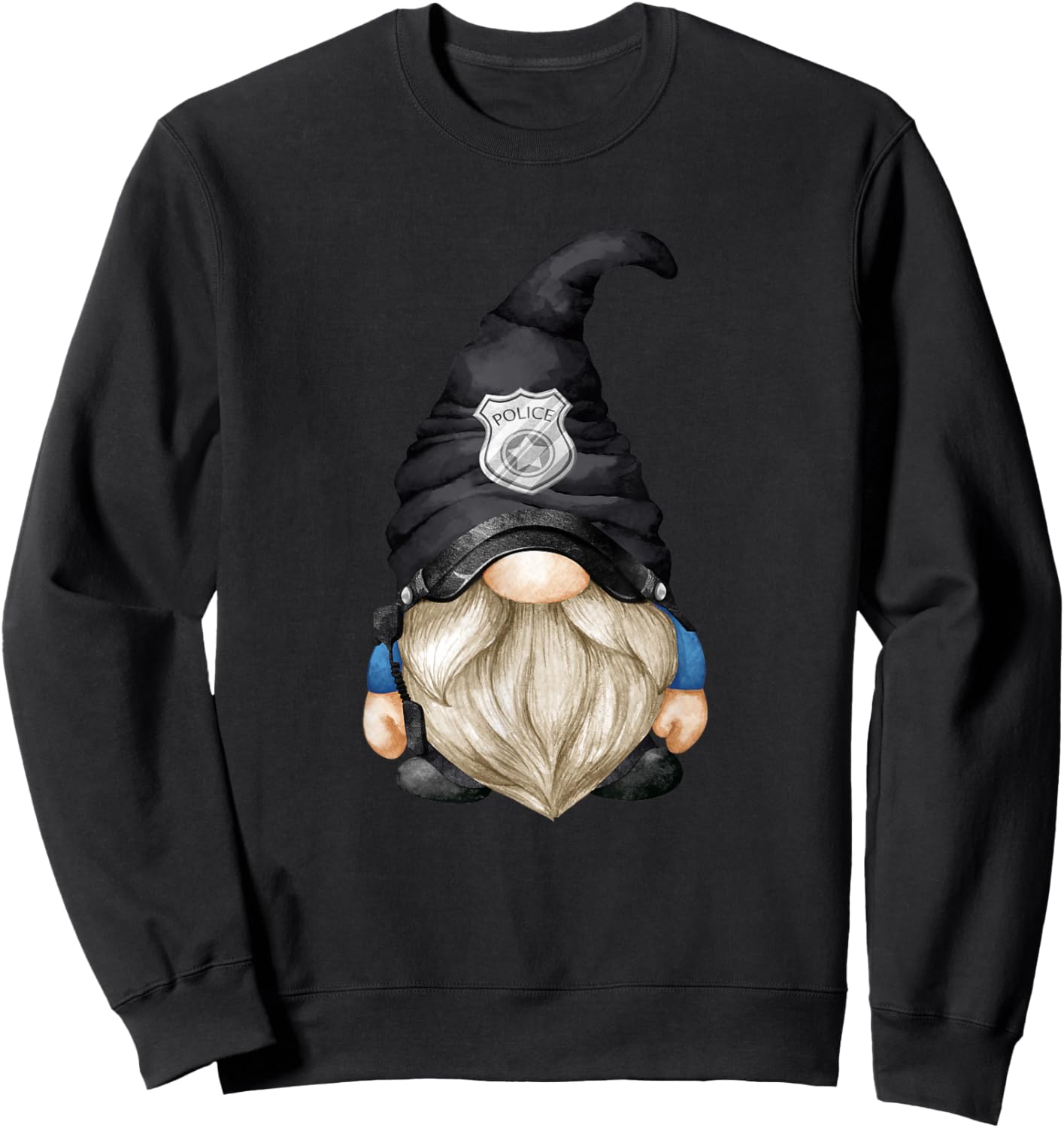 Policemen Gnome For Police Dad And Grandpa Police Office Sweatshirt - Sweatshirt | Black