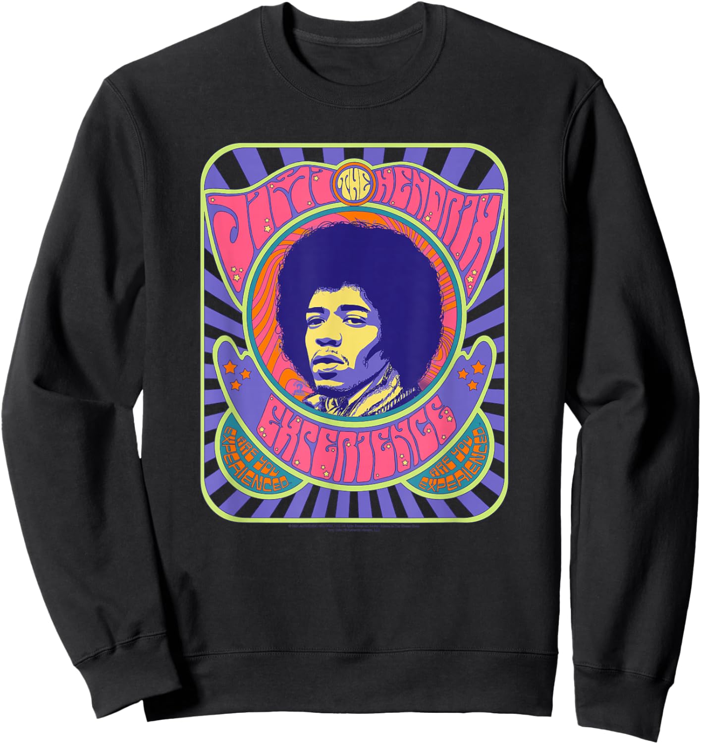 Jimi Hendrix Psychedelic Poster Sweatshirt - Sweatshirt | Black