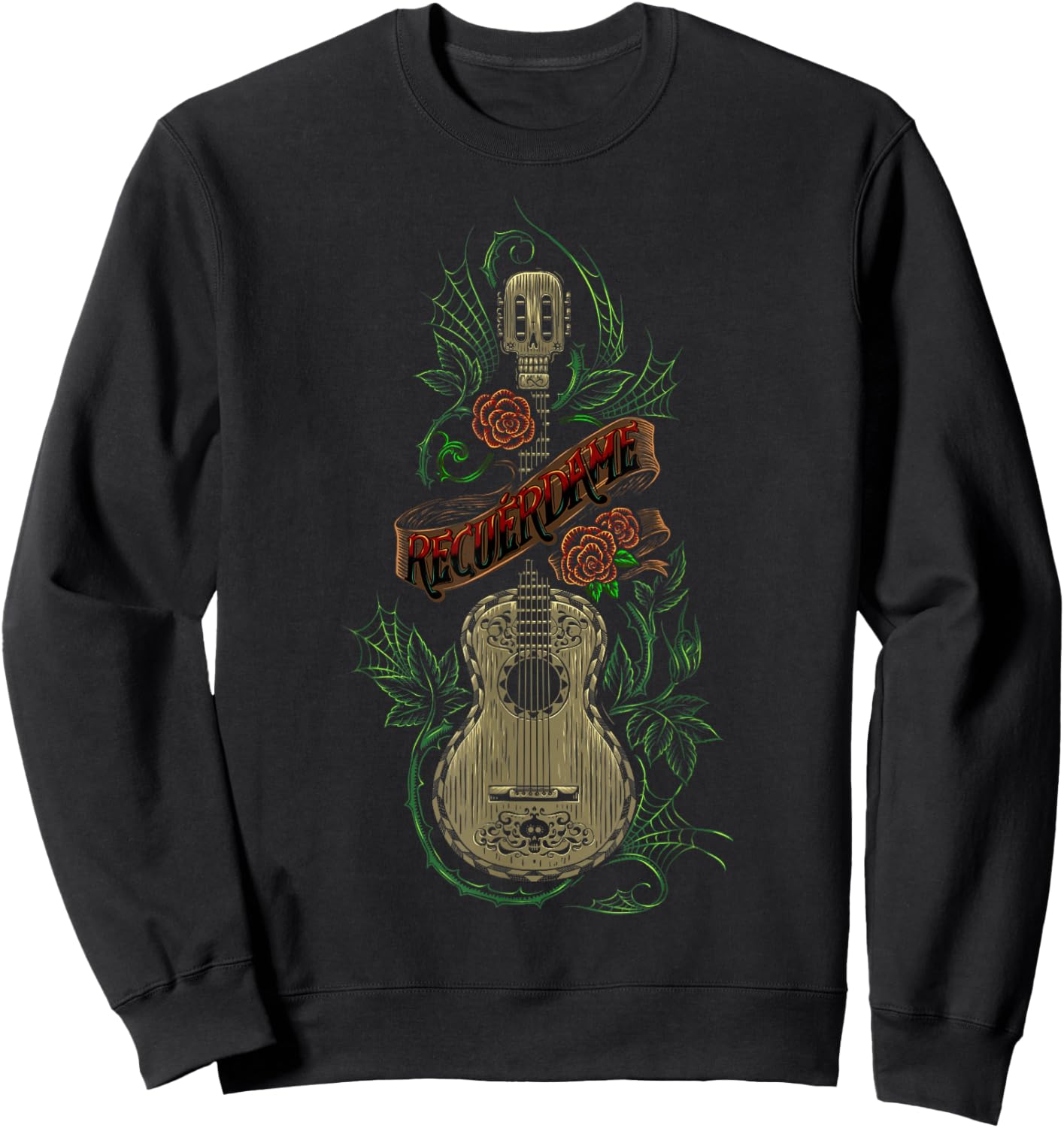 Disney Pixar Coco Recuerdame Guitar Portrait Sweatshirt - Sweatshirt | Black