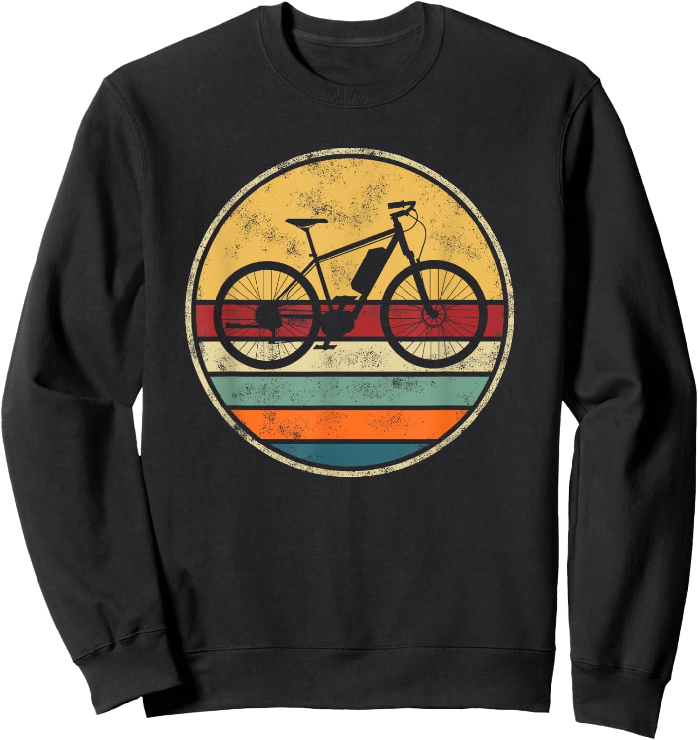 E-Bike Electric Bike E-Bicycle Retro Vintage E-Biker Cycling Sweatshirt - Sweatshirt | Black