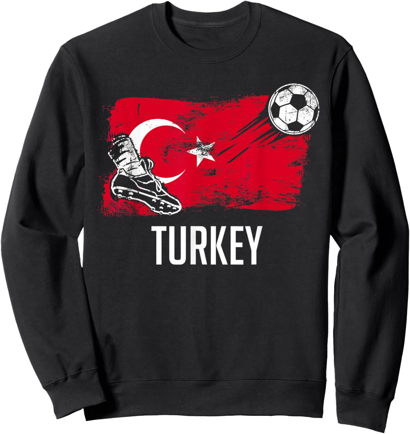 Turkey Flag Jersey Turkish Soccer Team Turkish Sweatshirt - Sweatshirt | Black