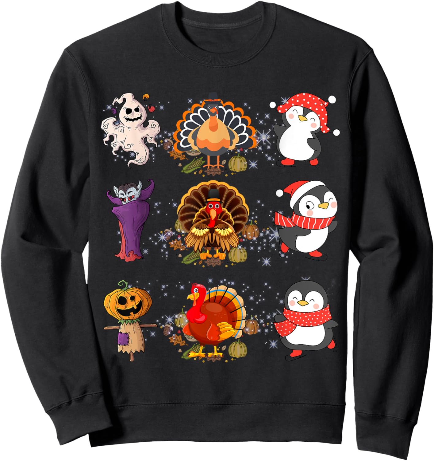 Happy Hallothanksmas Sweatshirt - Sweatshirt | Black