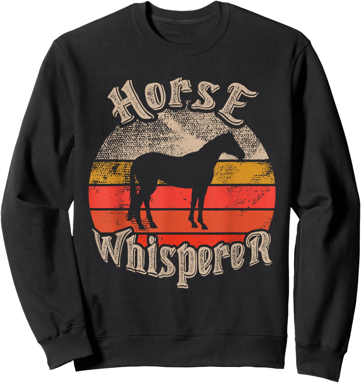 Horse Whisperer Funny lovers theme vintage sunset cute Sweatshirt - Sweatshirt | Black