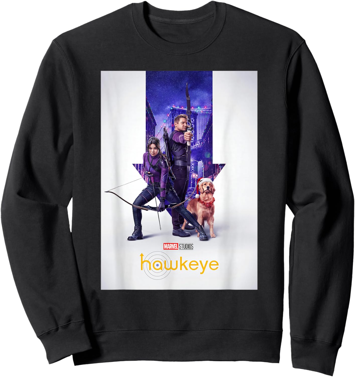 Marvel Hawkeye Disney Plus Trio Holiday Poster Sweatshirt - Sweatshirt | Black