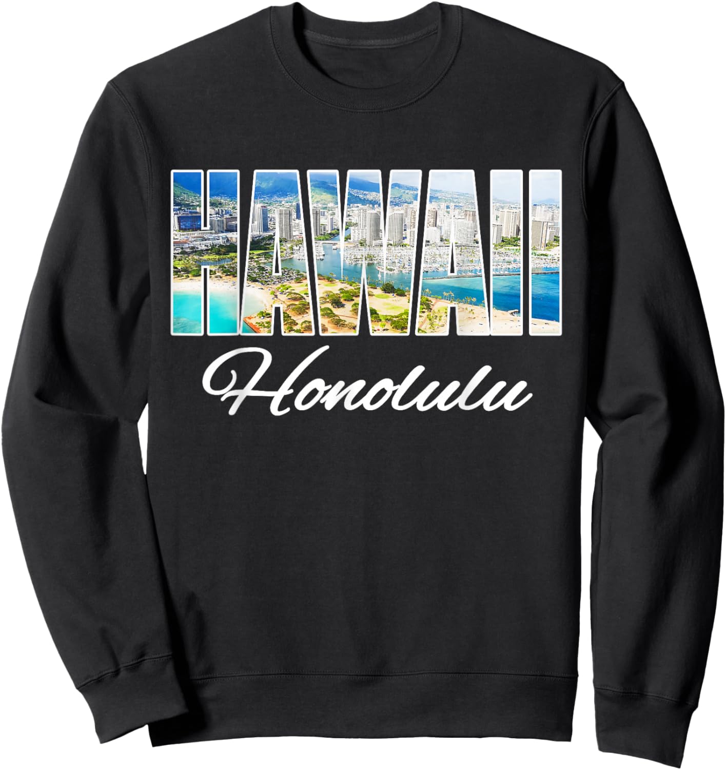 Hawaii Honolulu Beach Hawaiian Island Sweatshirt - Sweatshirt | Black