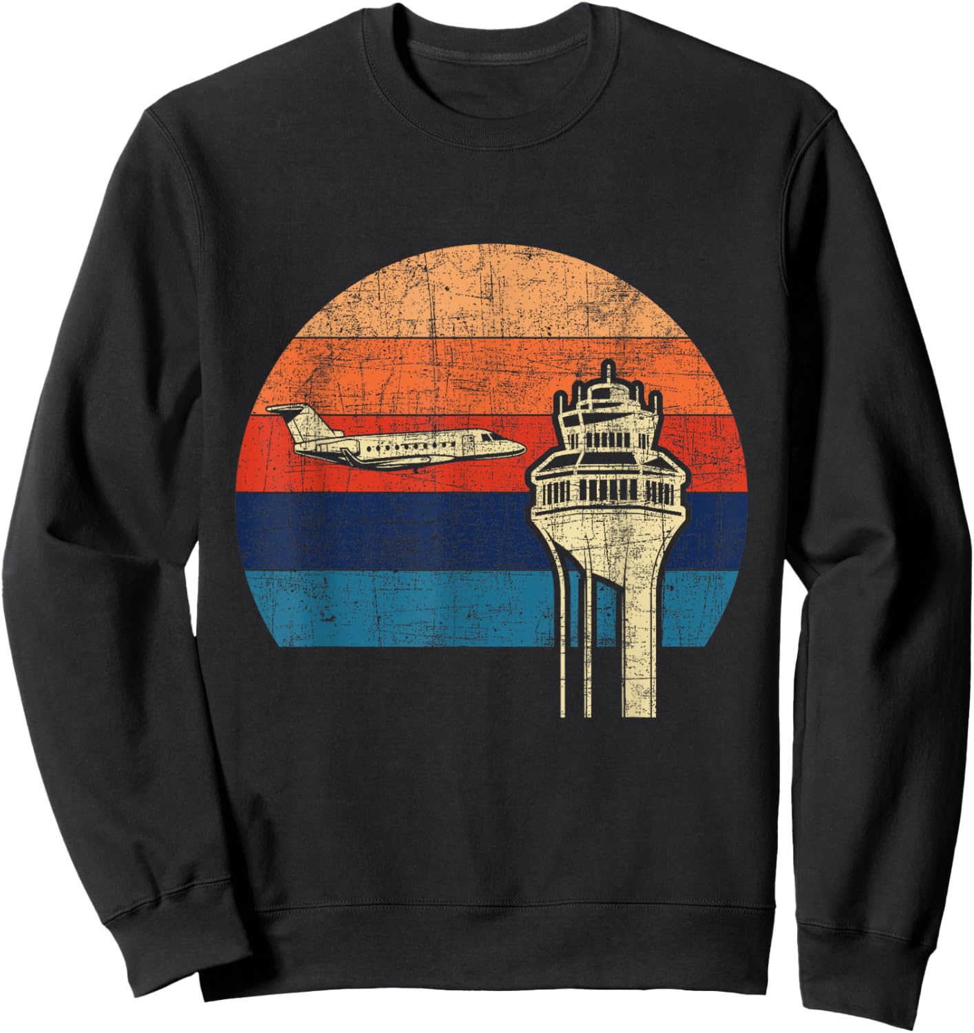Retro Air Traffic Controller - ATC Aircraft Flight Control Sweatshirt - Sweatshirt | Black