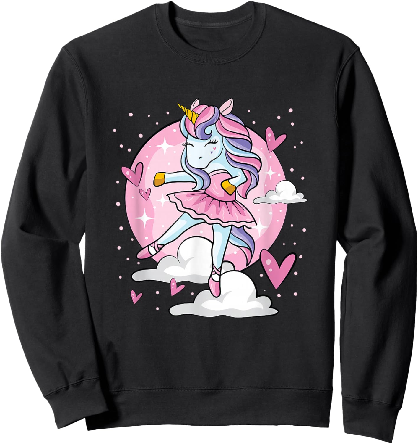 Ballet Unicorn Ballerina Cute Dance Teen Girl Sweatshirt - Sweatshirt | Black