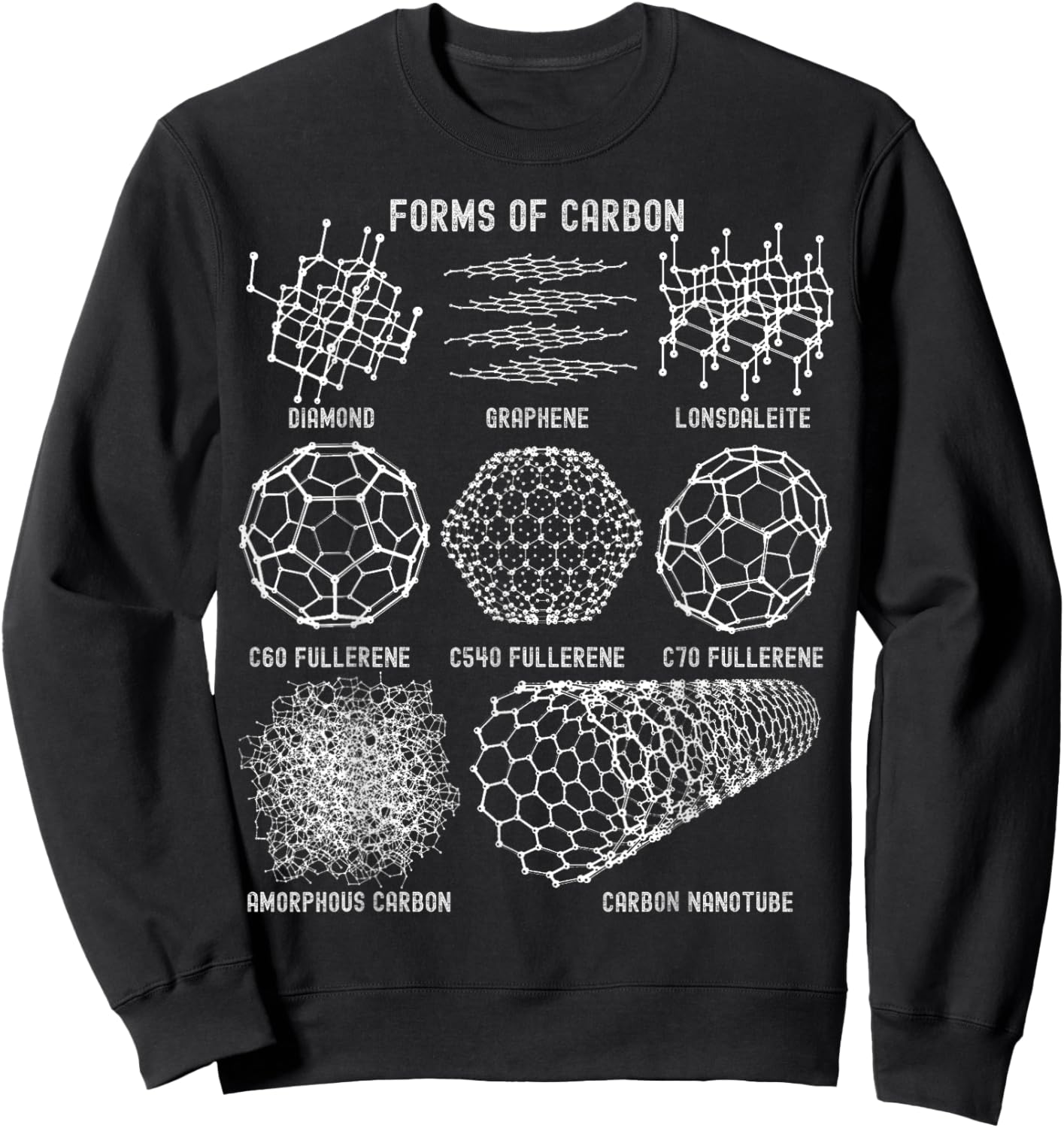 Sheldon Nerdy Forms Carbon Nanotubes Chemistry Teacher Geek Sweatshirt - Sweatshirt | Black