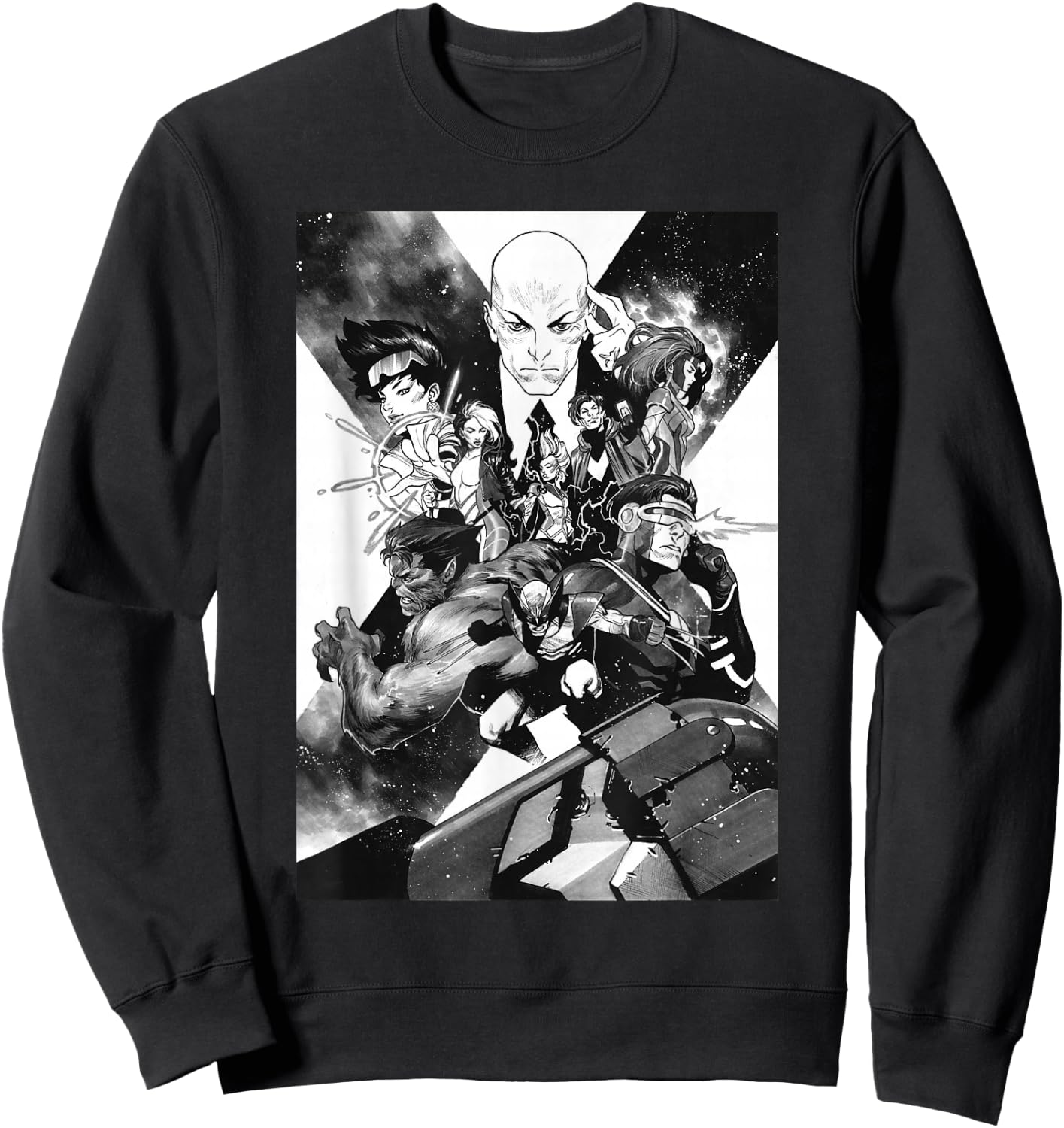 Marvel X-Men Mutant Super Heroes Black and White Sweatshirt - Sweatshirt | Black