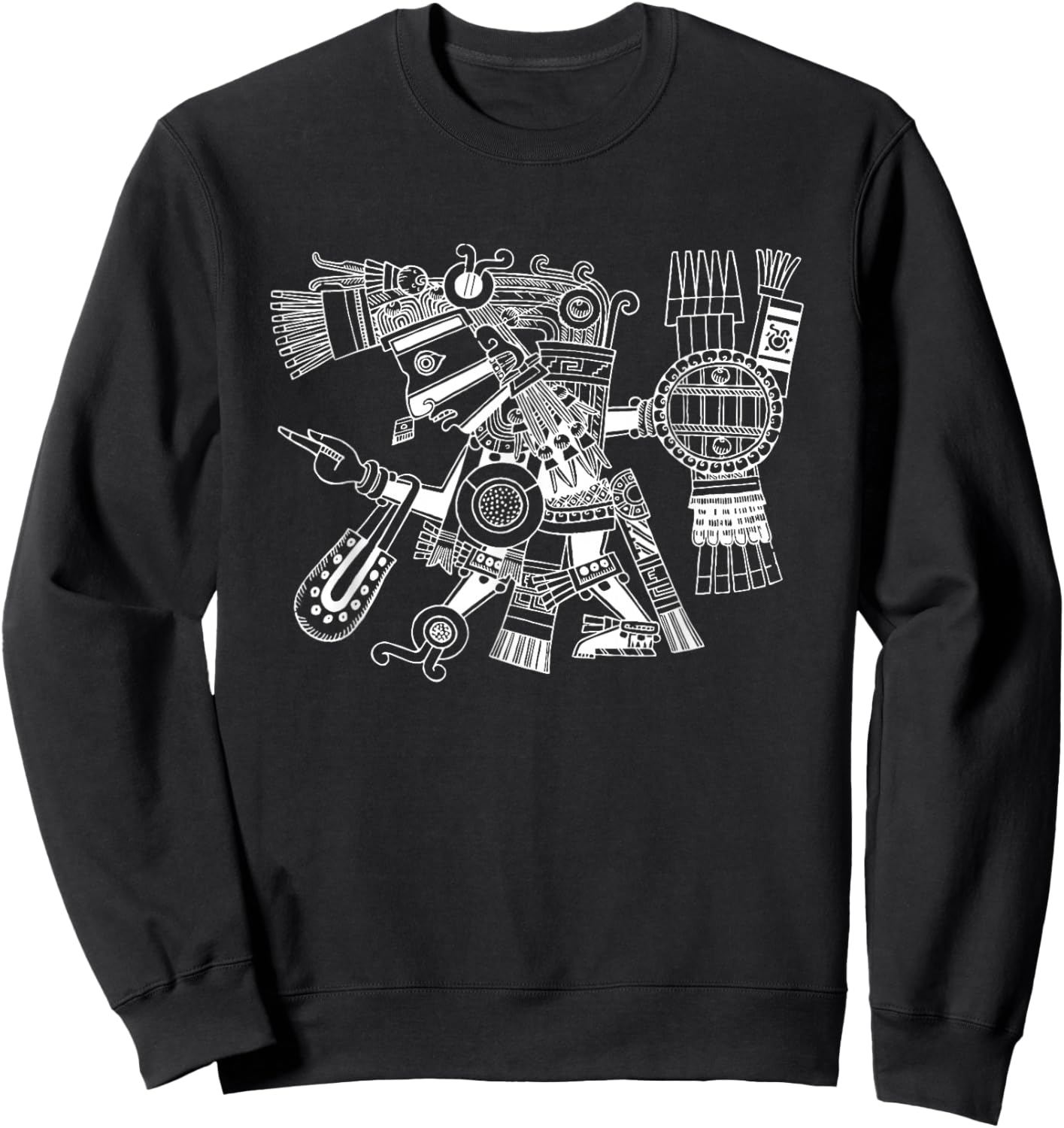 Maya patron deity Tezcatlipoca warrior Aztec Indians Mexico Sweatshirt - Sweatshirt | Black