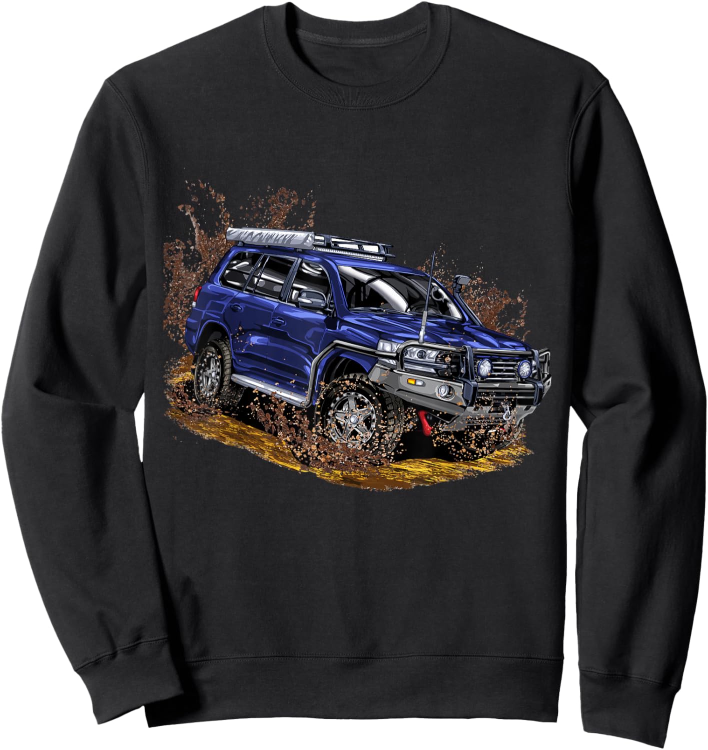 Offroad Land Vehicle Truck 4x4 4wd Cruiser Adventure Dirt Sweatshirt - Sweatshirt | Black