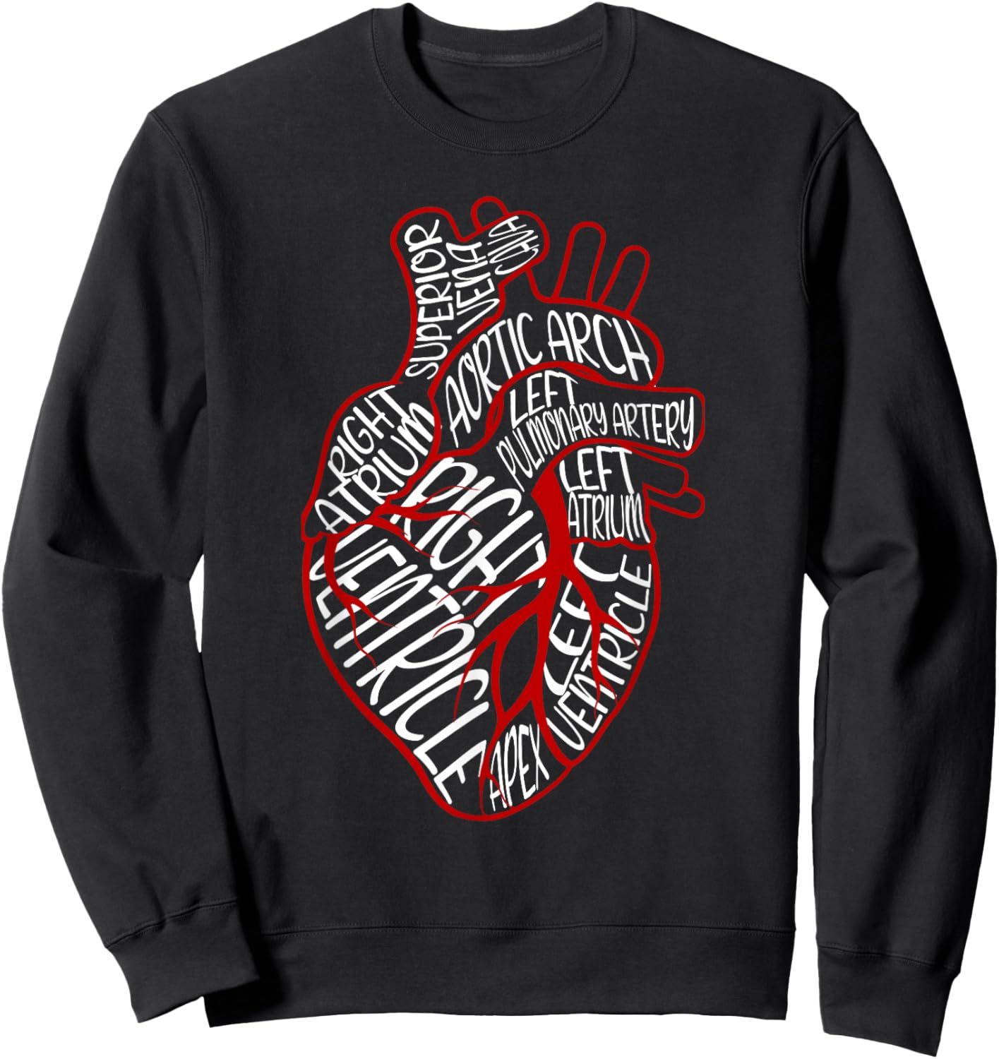 Anatomical Heart Medical Parts of Heart For Cardiologist Sweatshirt - Sweatshirt | Black