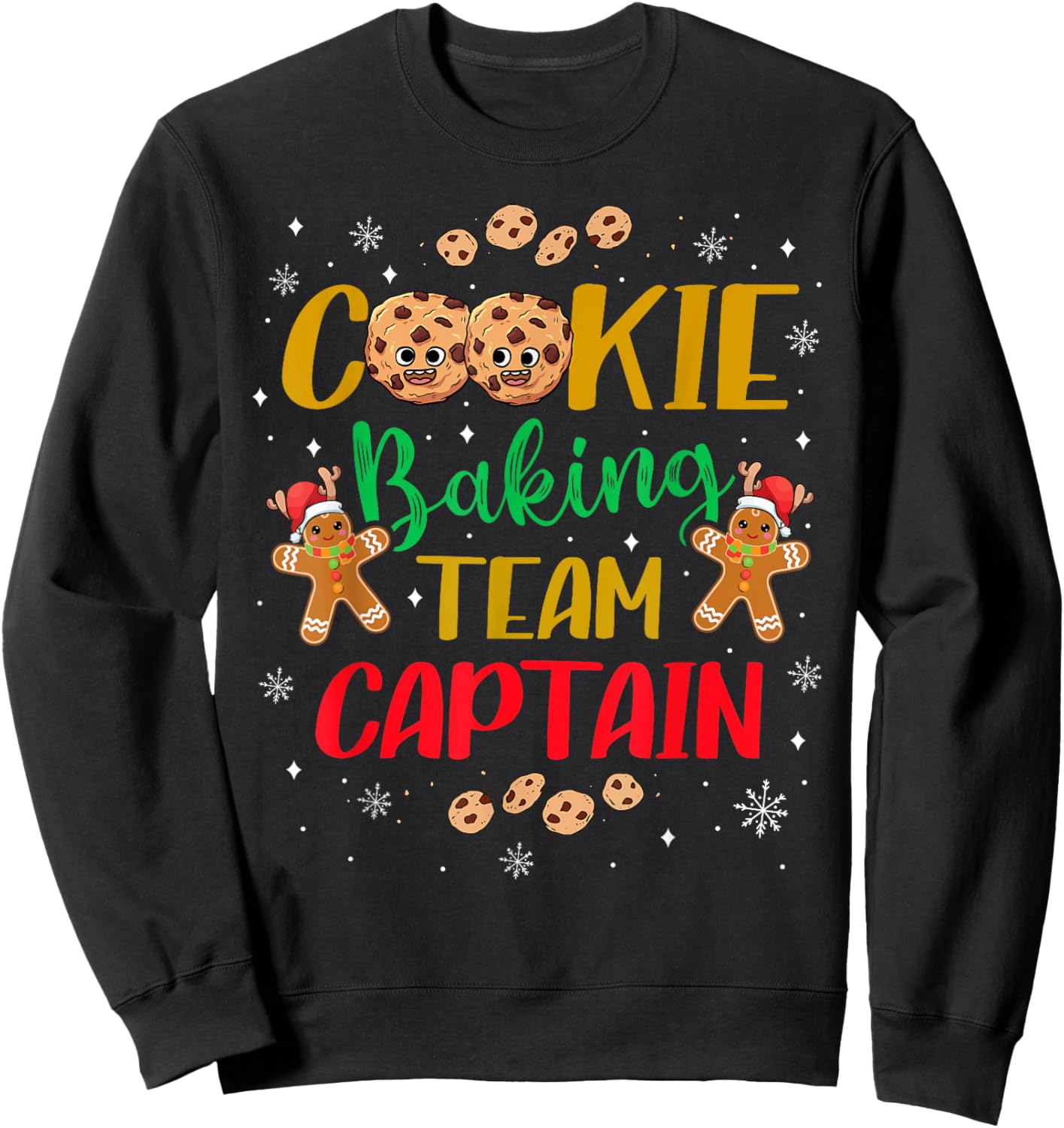 Cute Cookie Baking Team Captain Holiday Cook Fun Bake Cakes Sweatshirt - Sweatshirt | Black