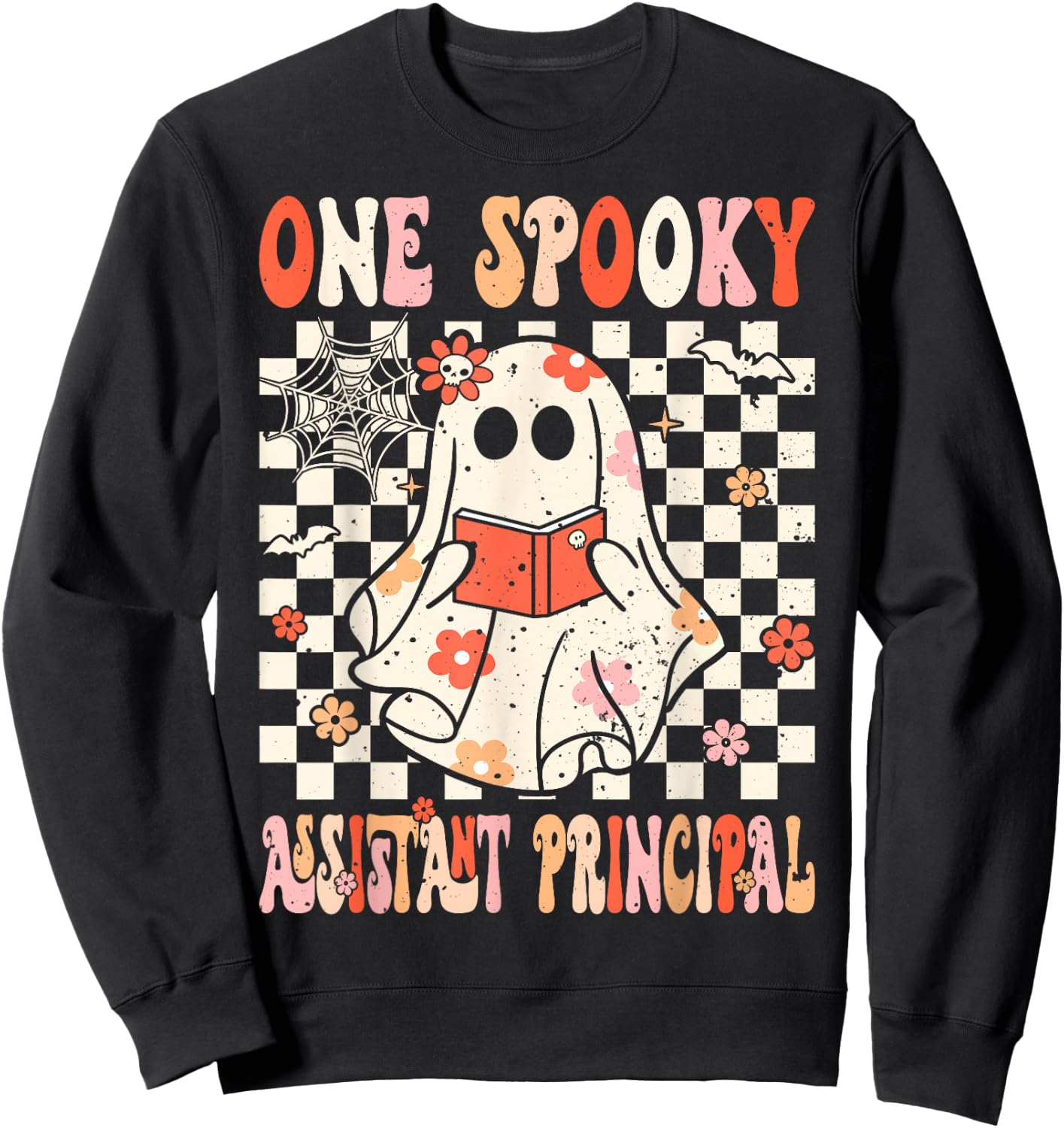 Groovy Boo Assistant Principal Crew Ghost Women Halloween Sweatshirt - Sweatshirt | Black