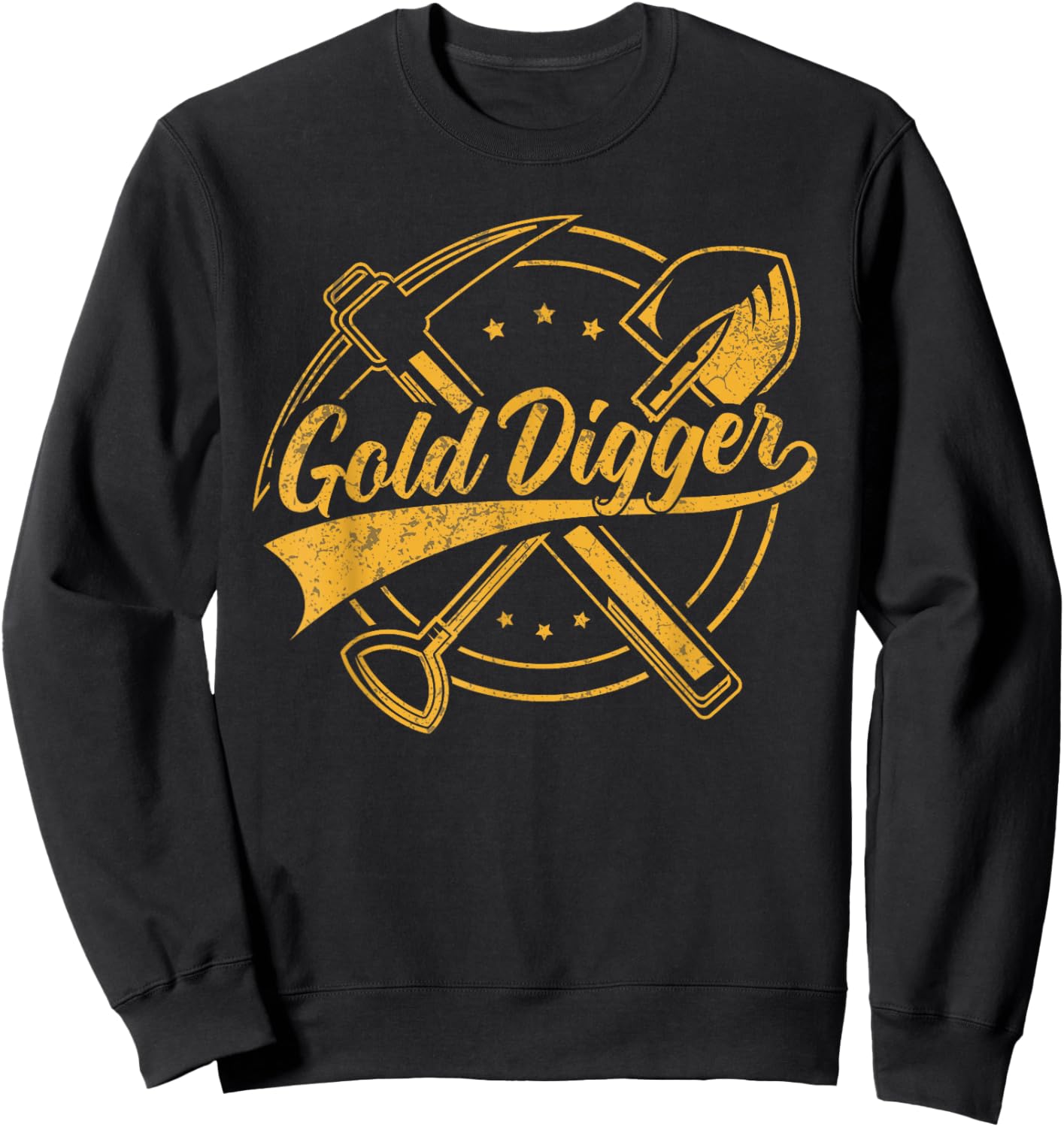 Gold plaque with crossed pick and shovel gold digger Sweatshirt - Sweatshirt | Black