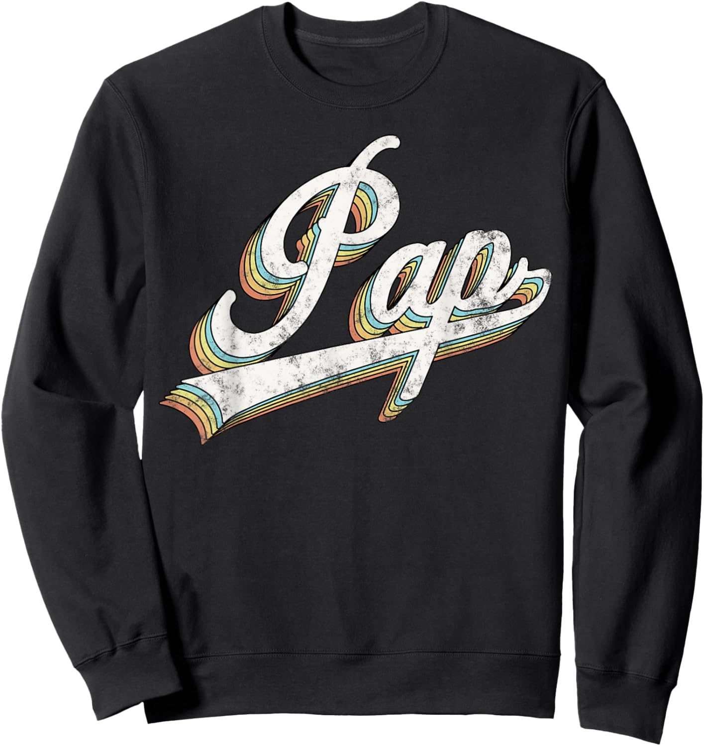 Pap Vintage Retro Style Father’s day Gift Papa Grandpa Sweatshirt - Sweatshirt | Black