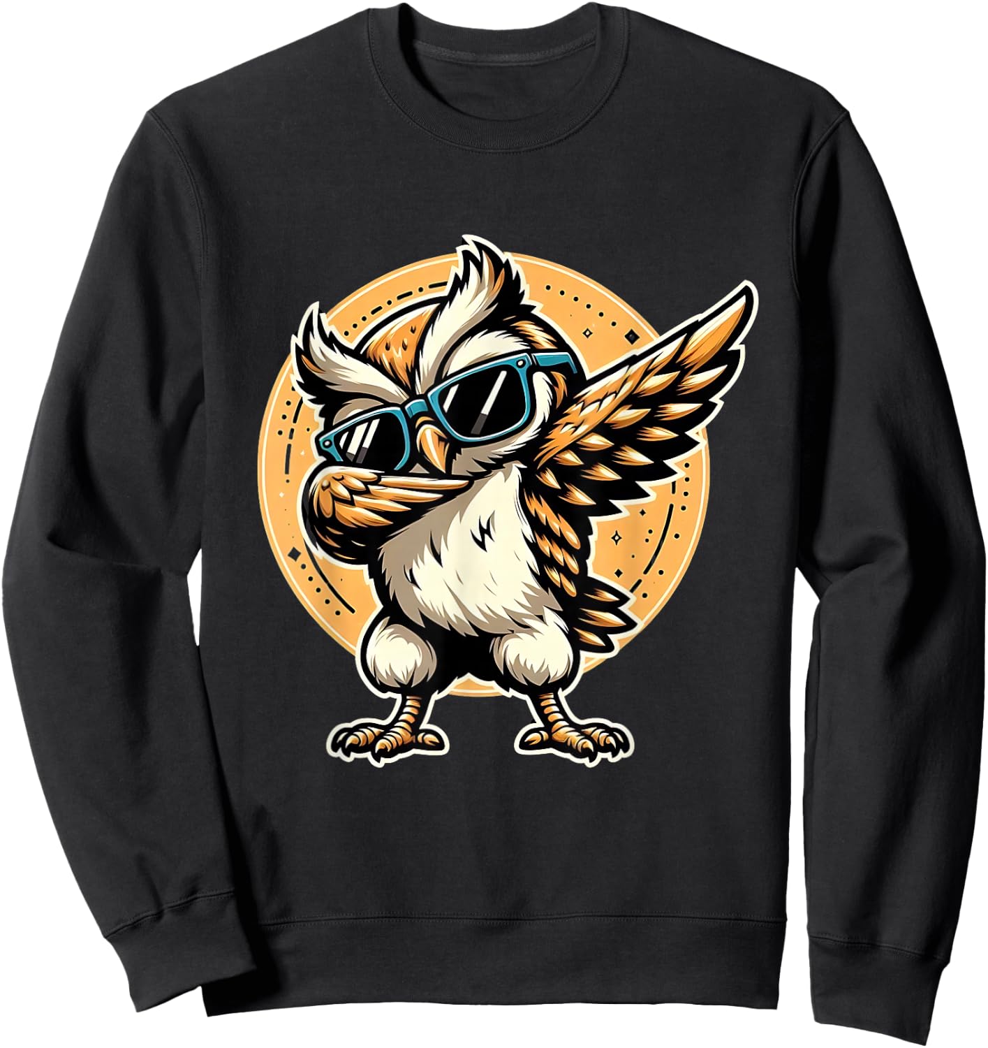 Dabbing Owl Funny Cool Dab Dance Owl Lover Sweatshirt - Sweatshirt | Black