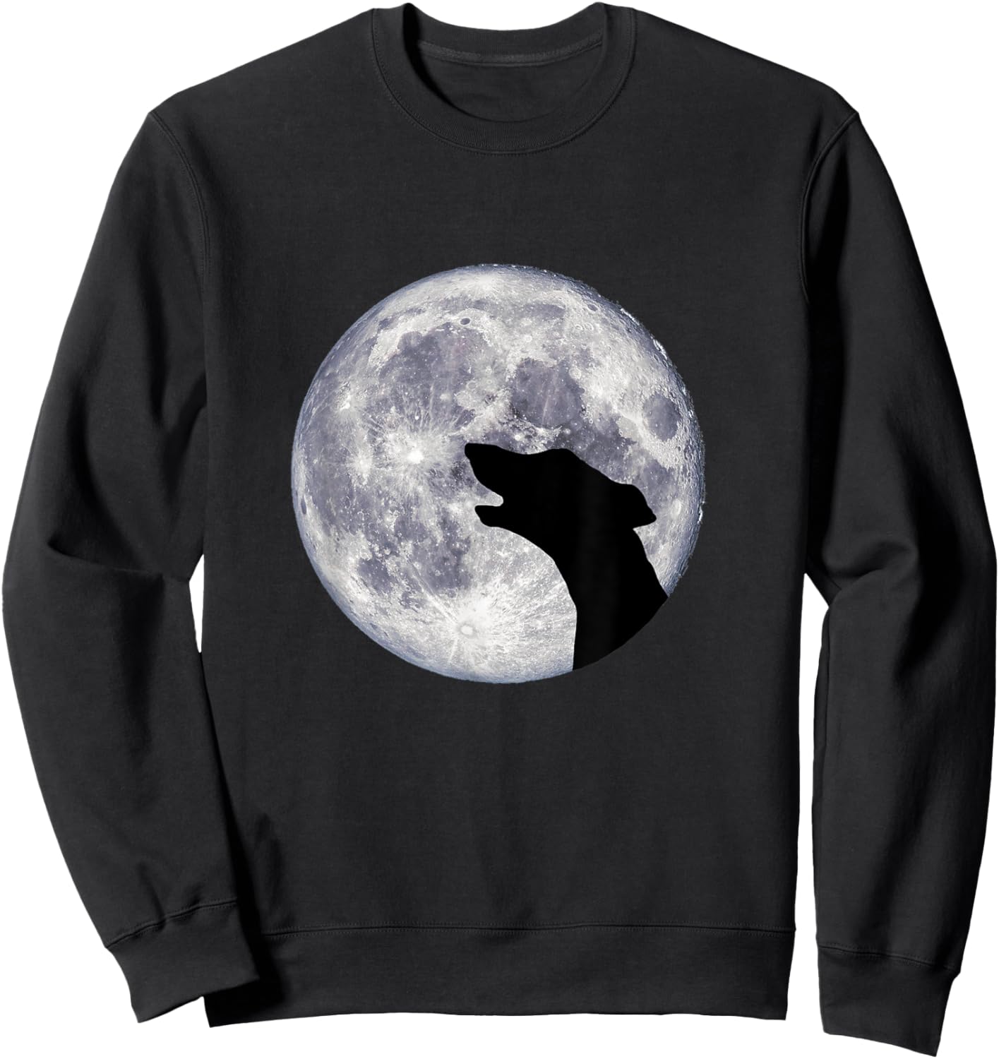 Greyhound / Whippet / Lurcher Howling or Rooing at the Moon Sweatshirt - Sweatshirt | Black