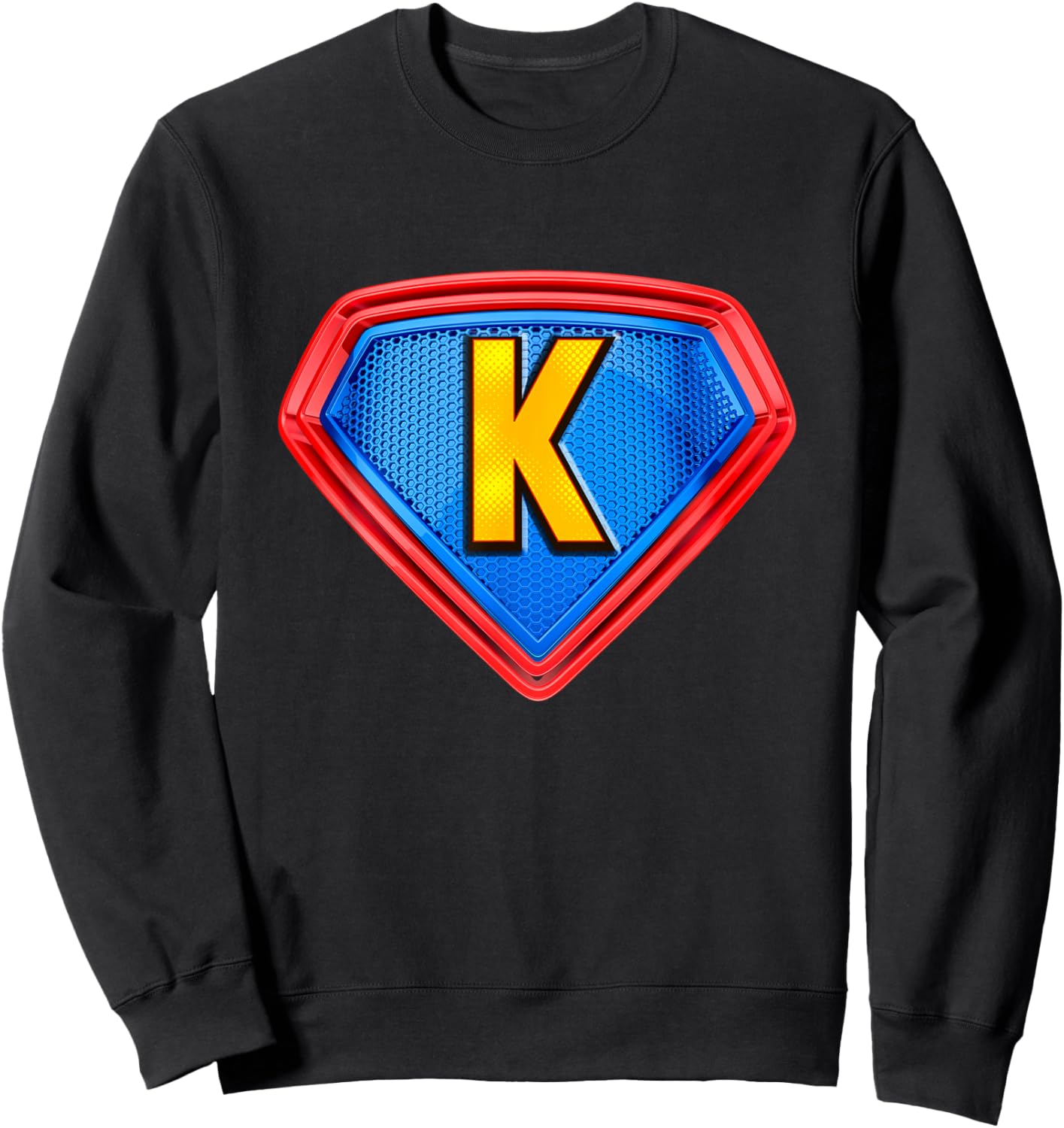 Cool Super K Alphabet Cute Initial Monogram Letter K Graphic Sweatshirt - Sweatshirt | Black