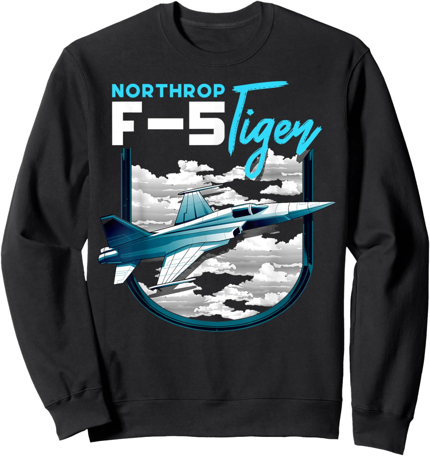 F5 Tiger Jet Vintage Machine Veteran Pilot Sweatshirt - Sweatshirt | Black
