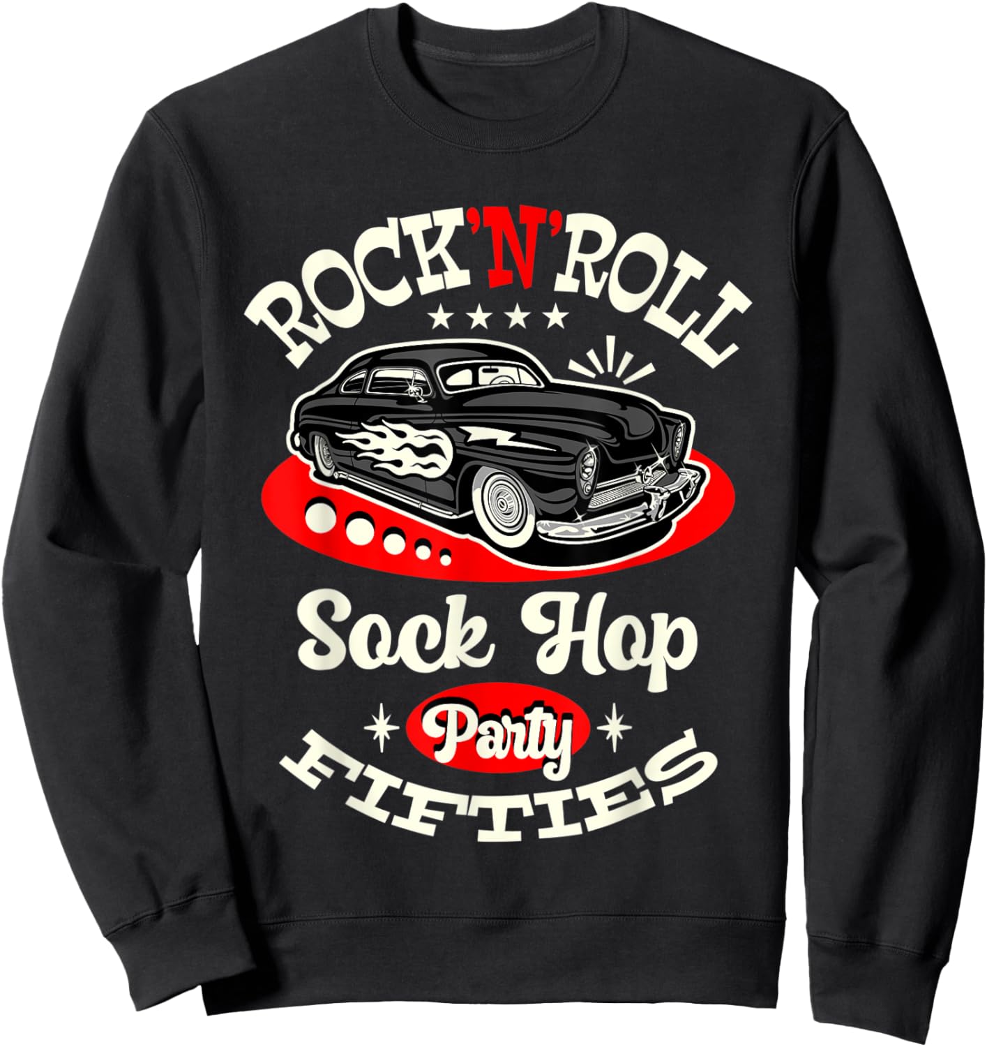 Sock Hop Dance Costume Rockabilly Style 50s Greaser Car Sweatshirt - Sweatshirt | Black