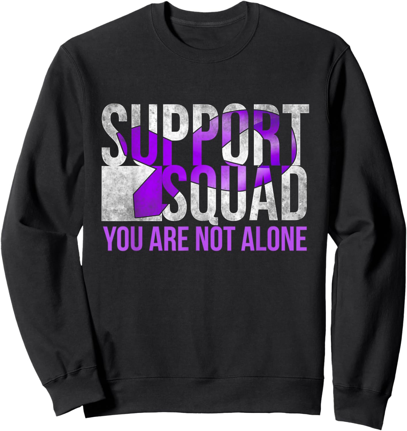 Support Squad Matching Family Thymoma Cancer Awareness Month Sweatshirt - Sweatshirt | Black