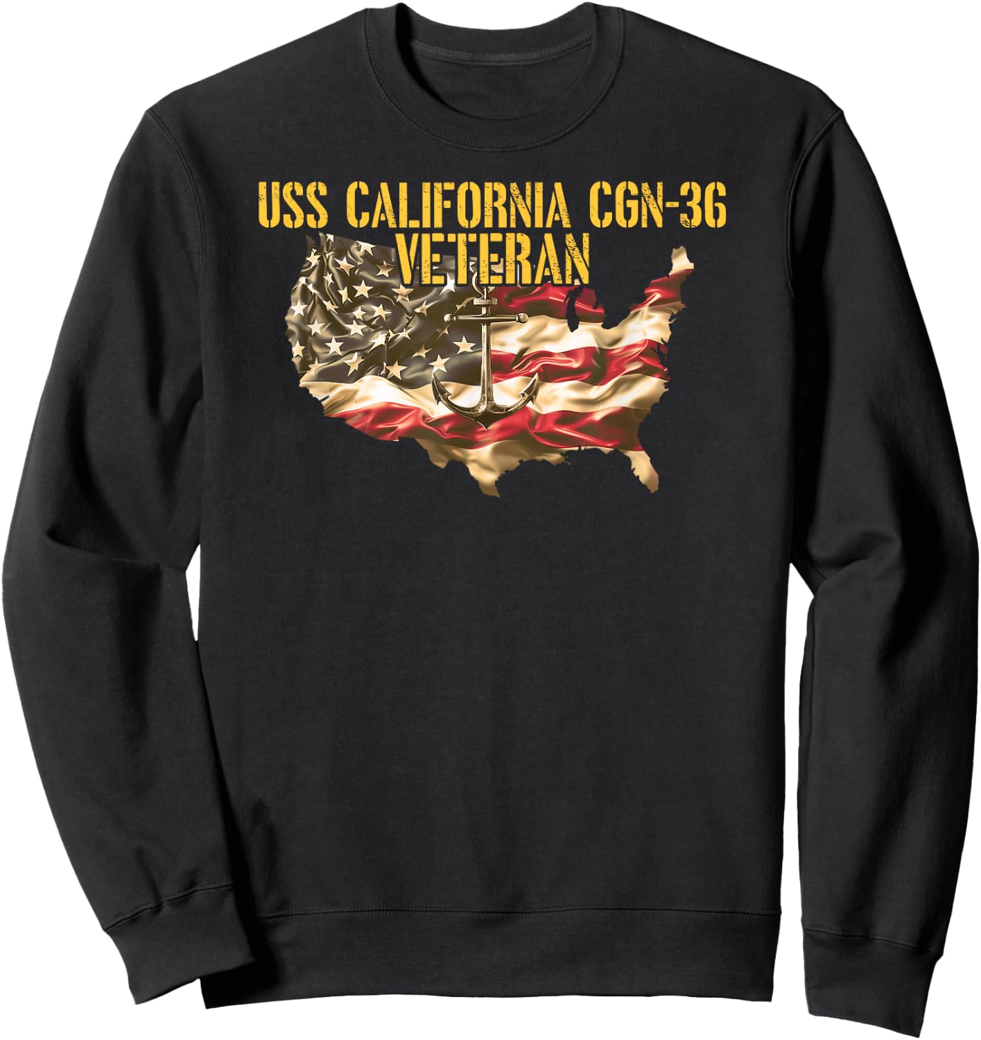 Vintage USS California CGN-36 Guided Missile Cruiser Veteran Sweatshirt - Sweatshirt | Black