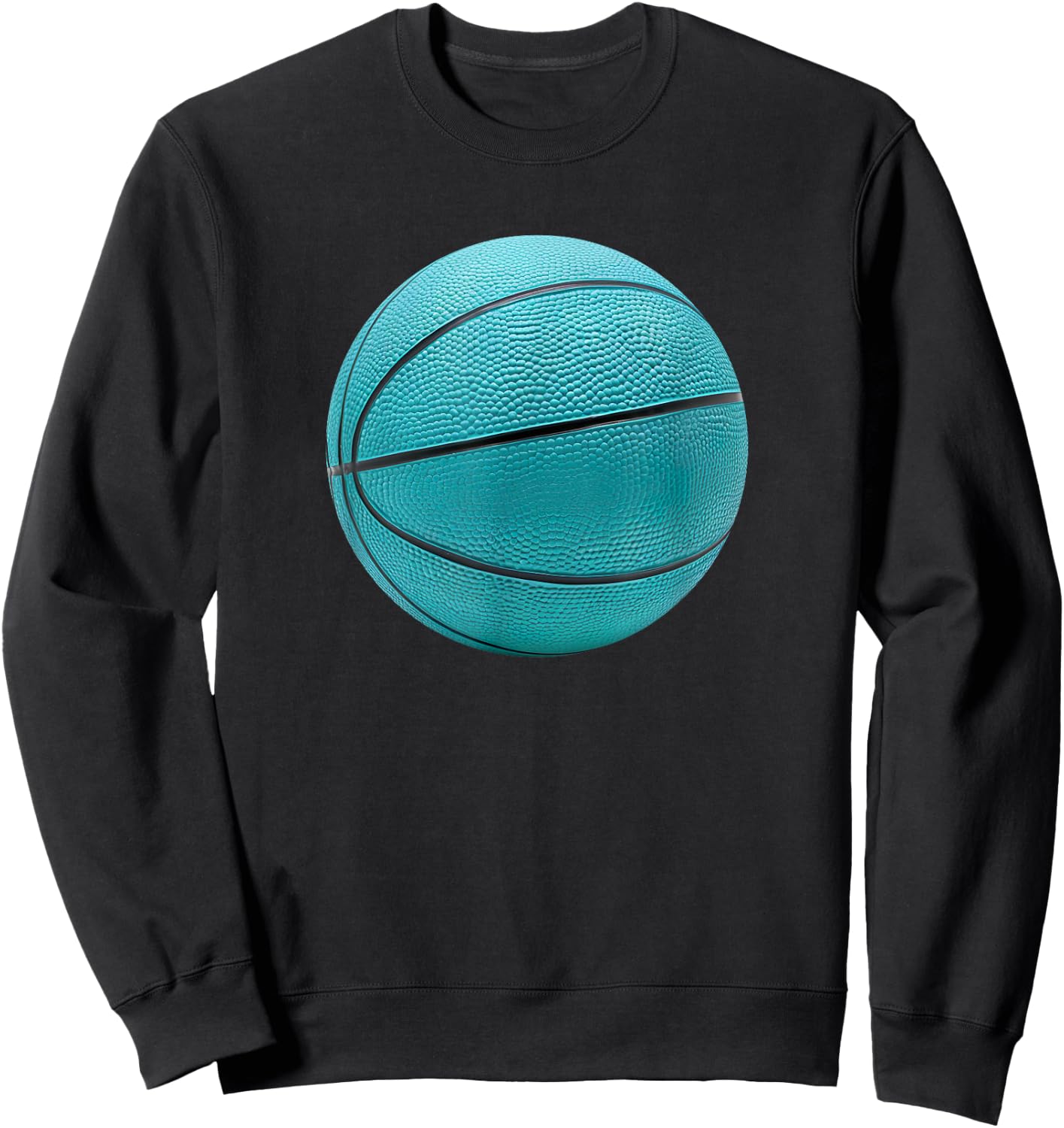 Basketball Ball Sports Teal Turquoise Black Sweatshirt - Sweatshirt | Black