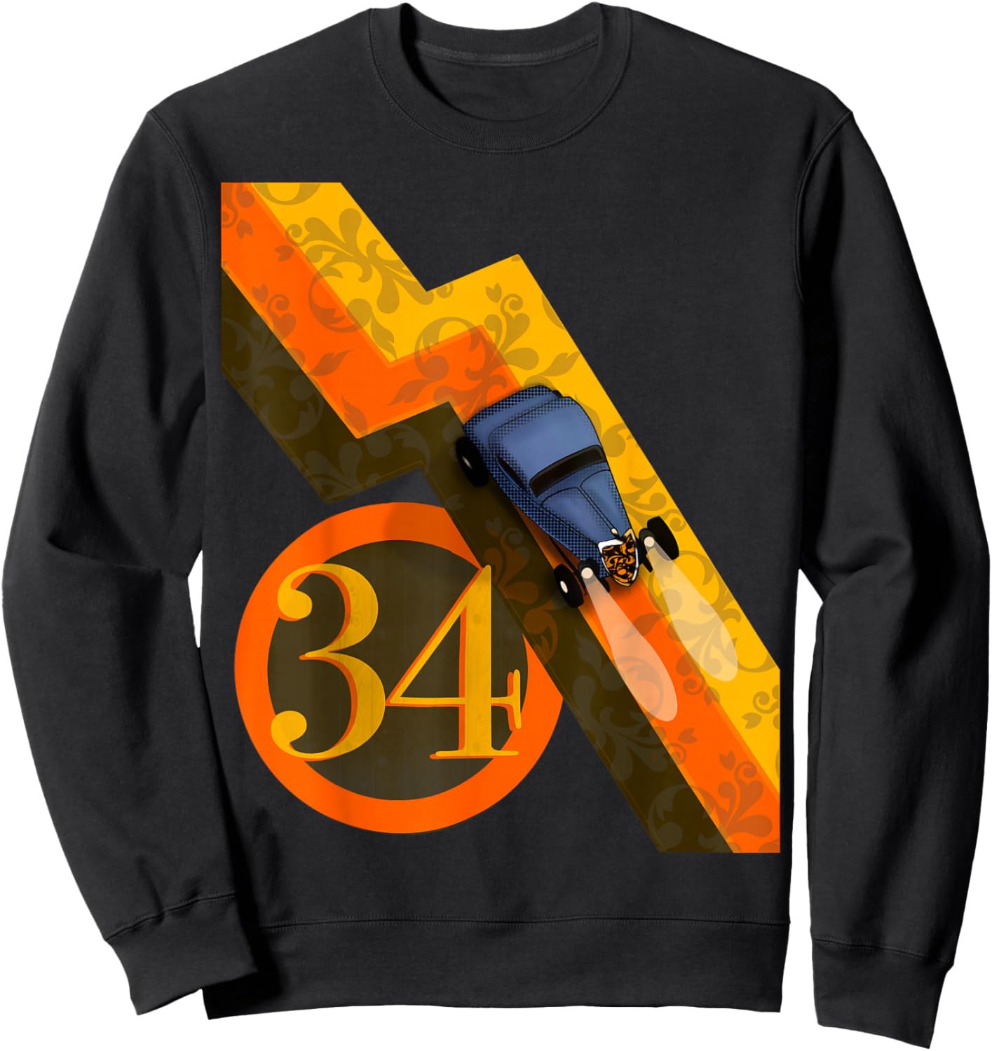 lensesandwheels 1934 Hot Rod Coupe Racing Number 34 Sweatshirt - Sweatshirt | Black