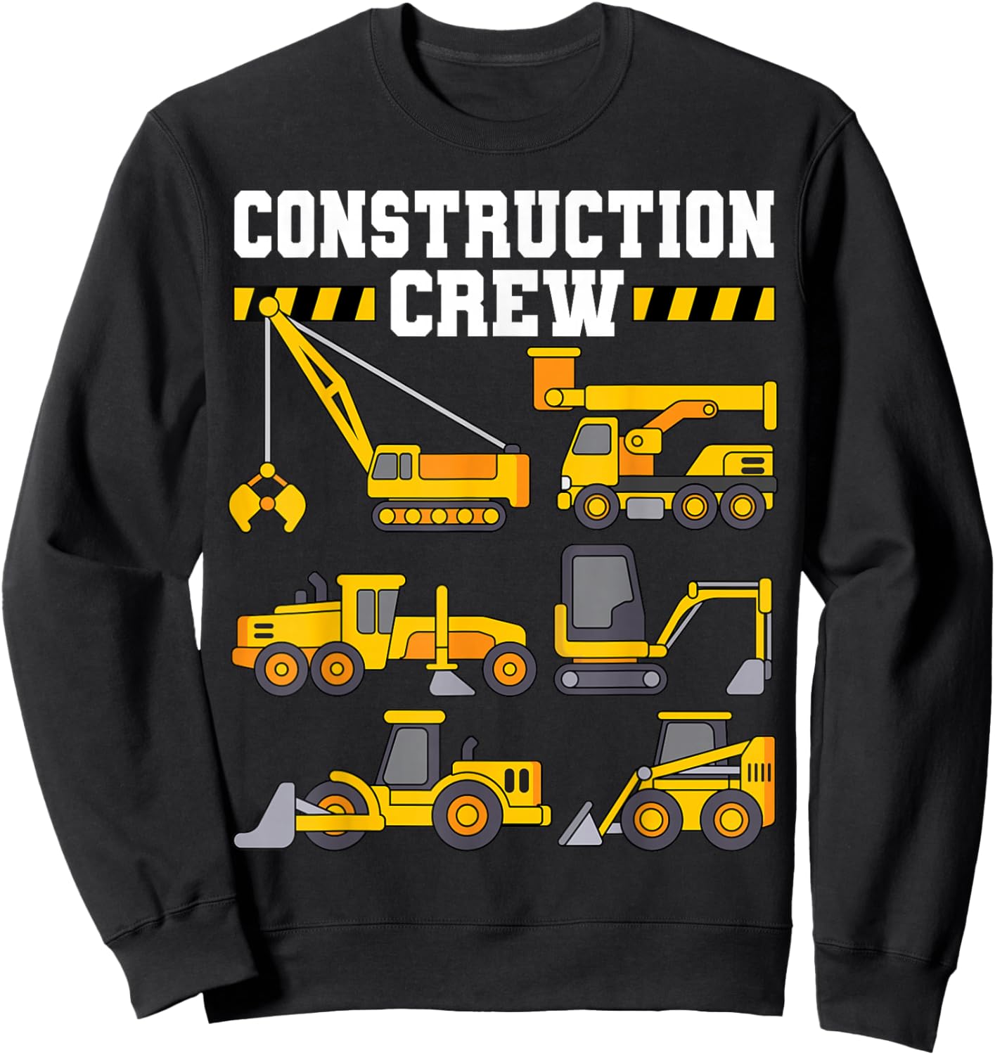 Construction Crew Worker Excavator Shirt Toddler Boys Girls Sweatshirt - Sweatshirt | Black