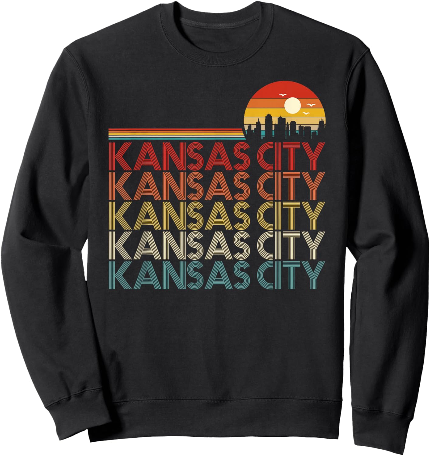 Kansas City Missouri Retro Vintage 80s Style Kansas City Sweatshirt - Sweatshirt | Black