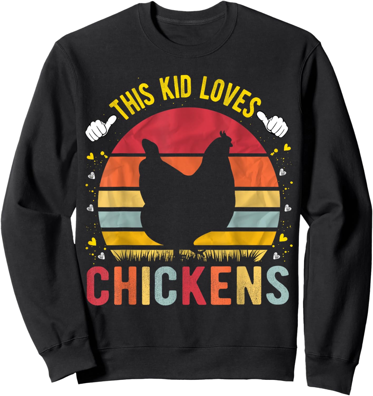 This Kid Loves Chickens Boys and Girls Chicken Gift Sweatshirt - Sweatshirt | Black