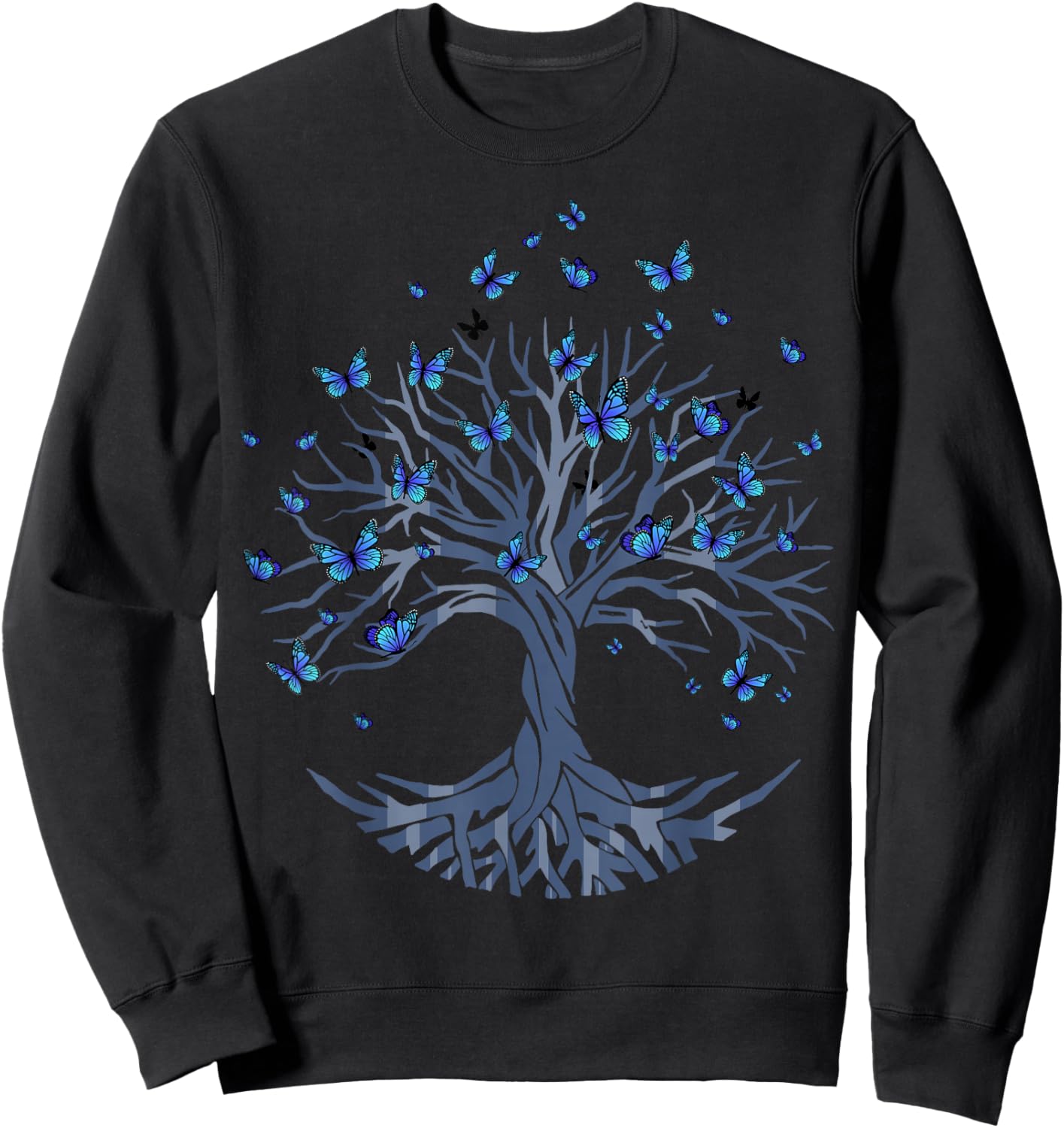 Butterfly Tree Beautiful Animal Butterflies Tree Nature Sweatshirt - Sweatshirt | Black
