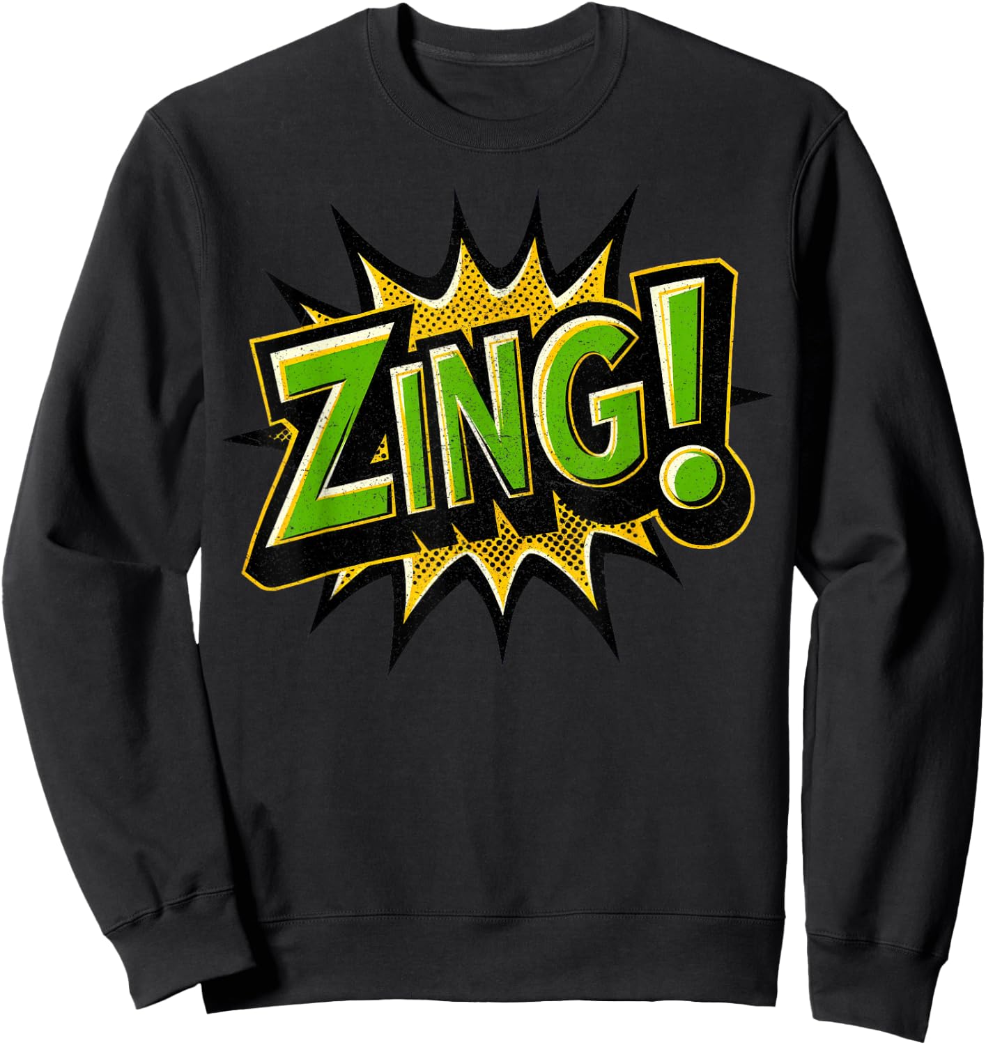 ZING! Comic Book Retro Artwork – Funny Cartoon Collector Sweatshirt - Sweatshirt | Black