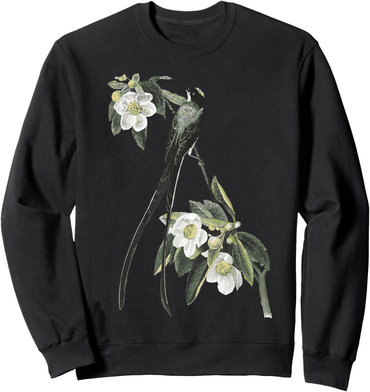Fork Tailed Flycatcher Scissortail Garden Flower Bird Lover Sweatshirt - Sweatshirt | Black