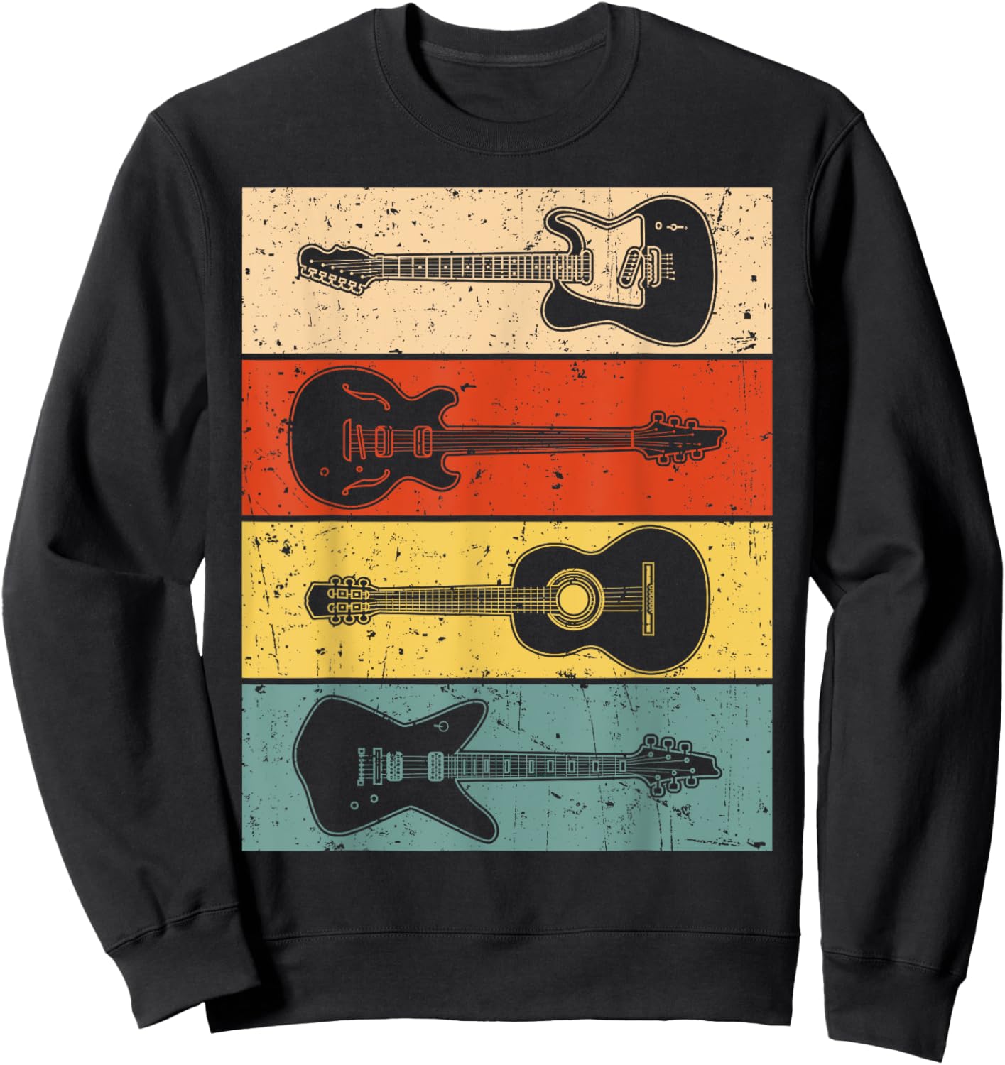 Cool Guitar Women Vintage Guitar Lovers Guitarist Sweatshirt - Sweatshirt | Black