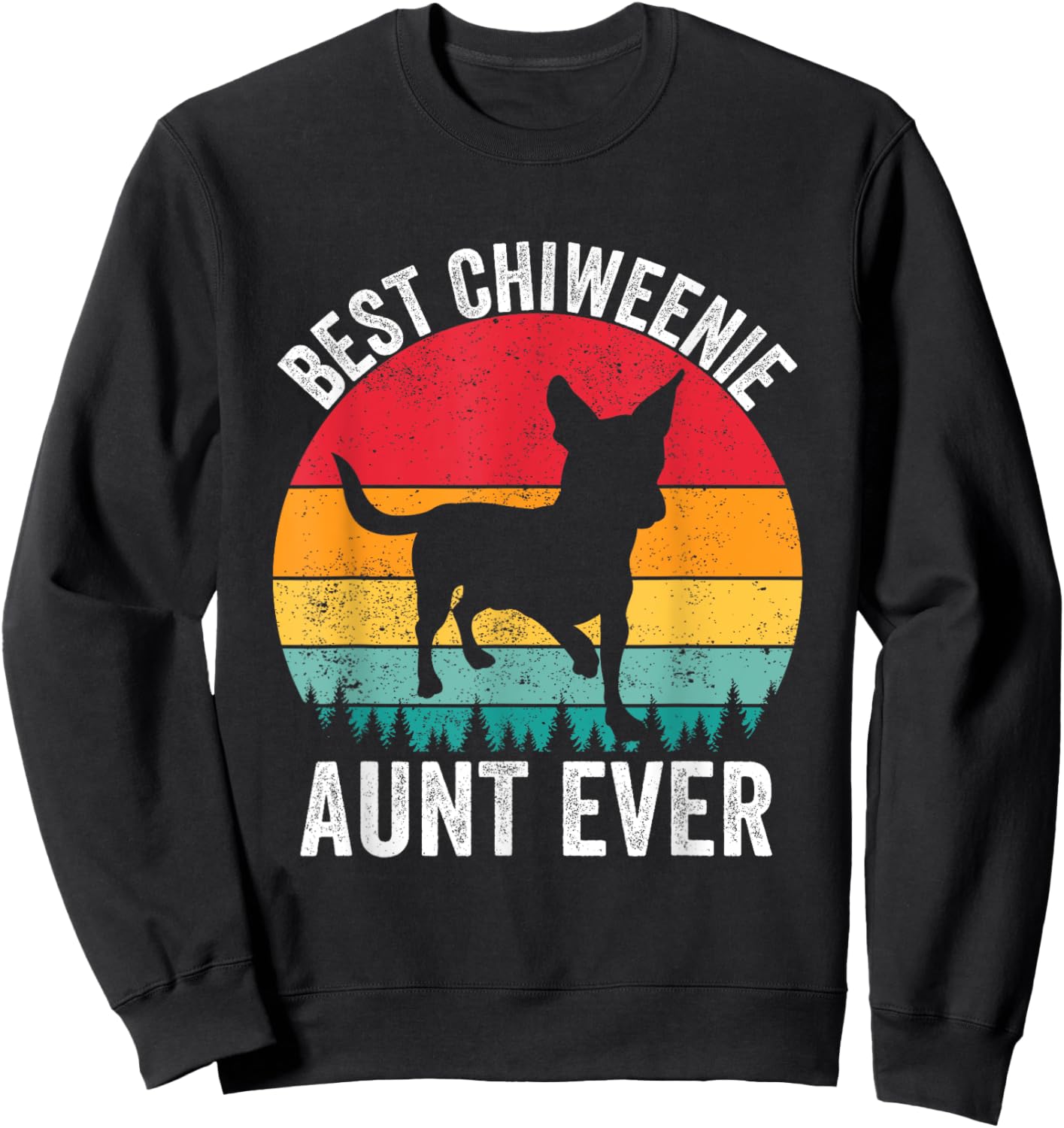 Funny Chiweenie Aunt Auntie Vintage Chiweenie Lovers Owner Sweatshirt - Sweatshirt | Black