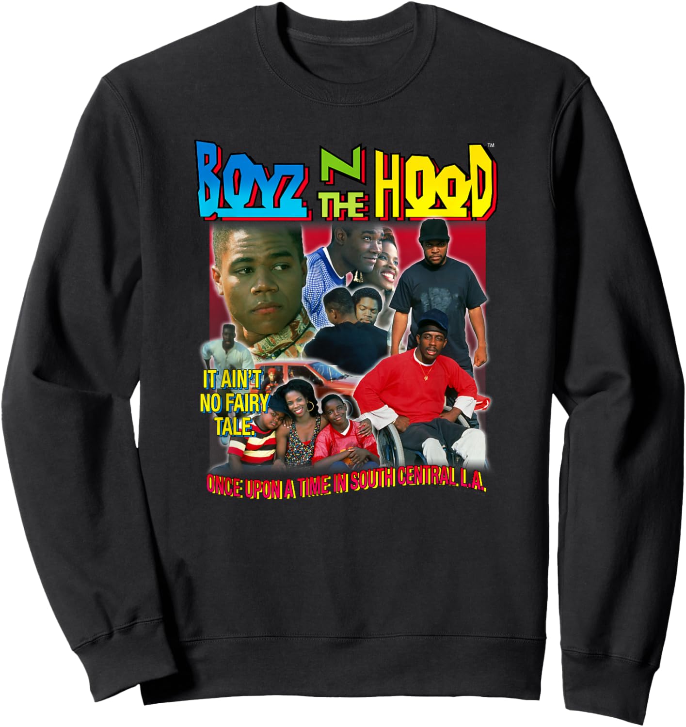 Boyz n The Hood 90's Throwback Collage Sweatshirt - Sweatshirt | Black