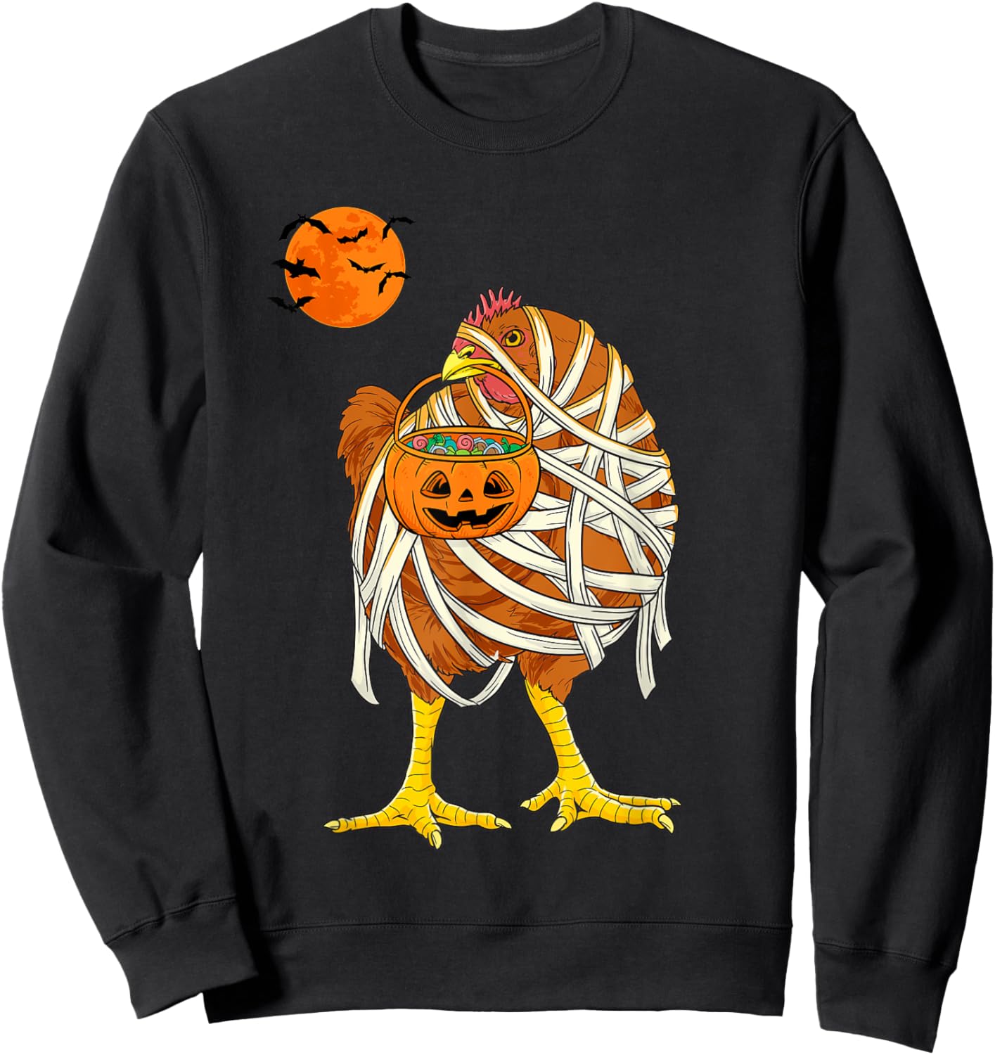Chicken Mummy Funny Halloween Farmer Sweatshirt - Sweatshirt | Black