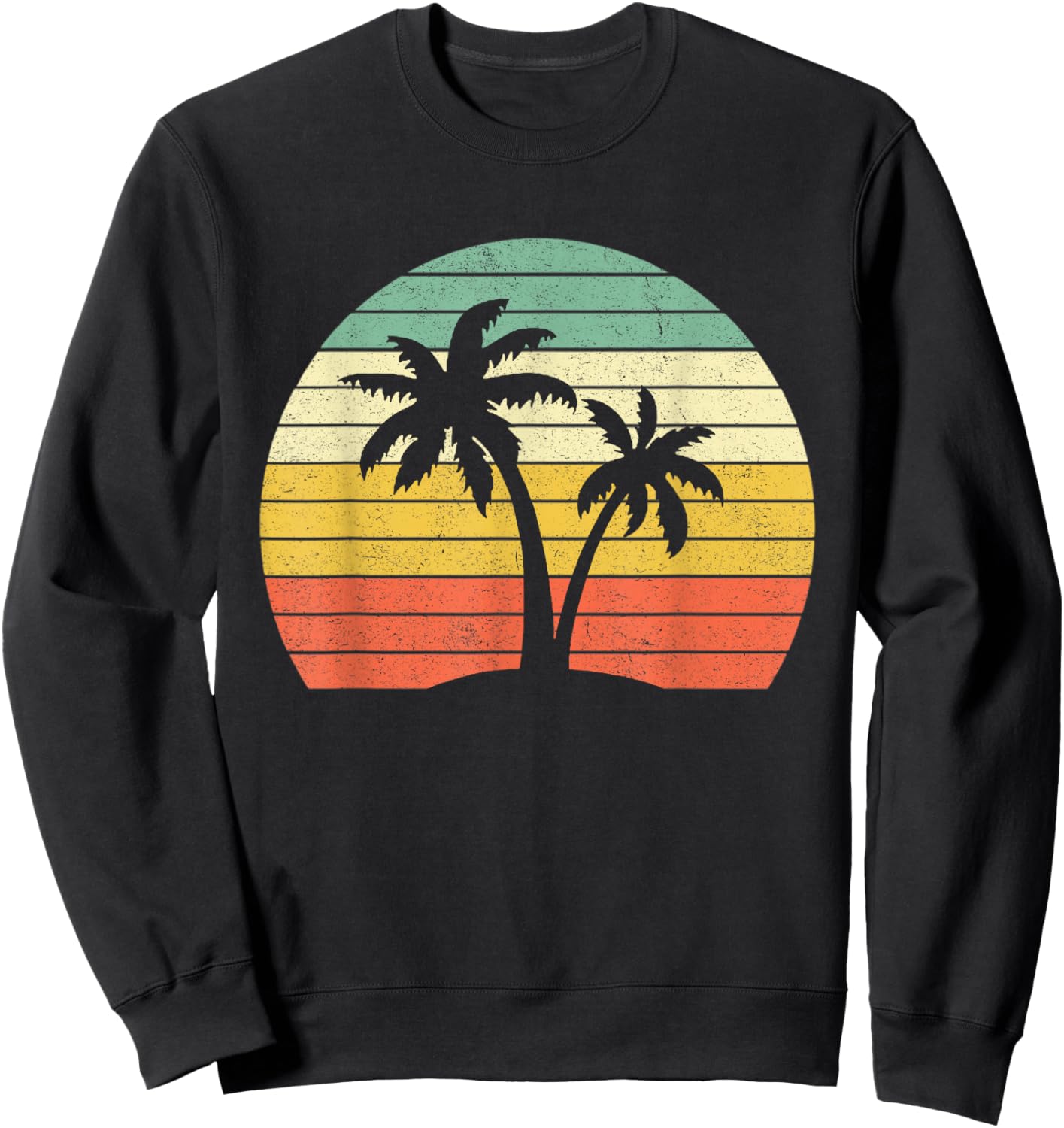 Palm Tree Retro Tropical Beach Shirt Sweatshirt - Sweatshirt | Black