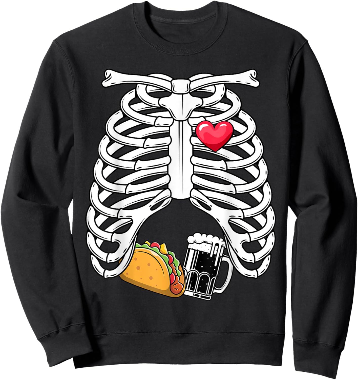 Pregnancy Skeleton Pregnant Skeleton Costume Halloween Sweatshirt - Sweatshirt | Black
