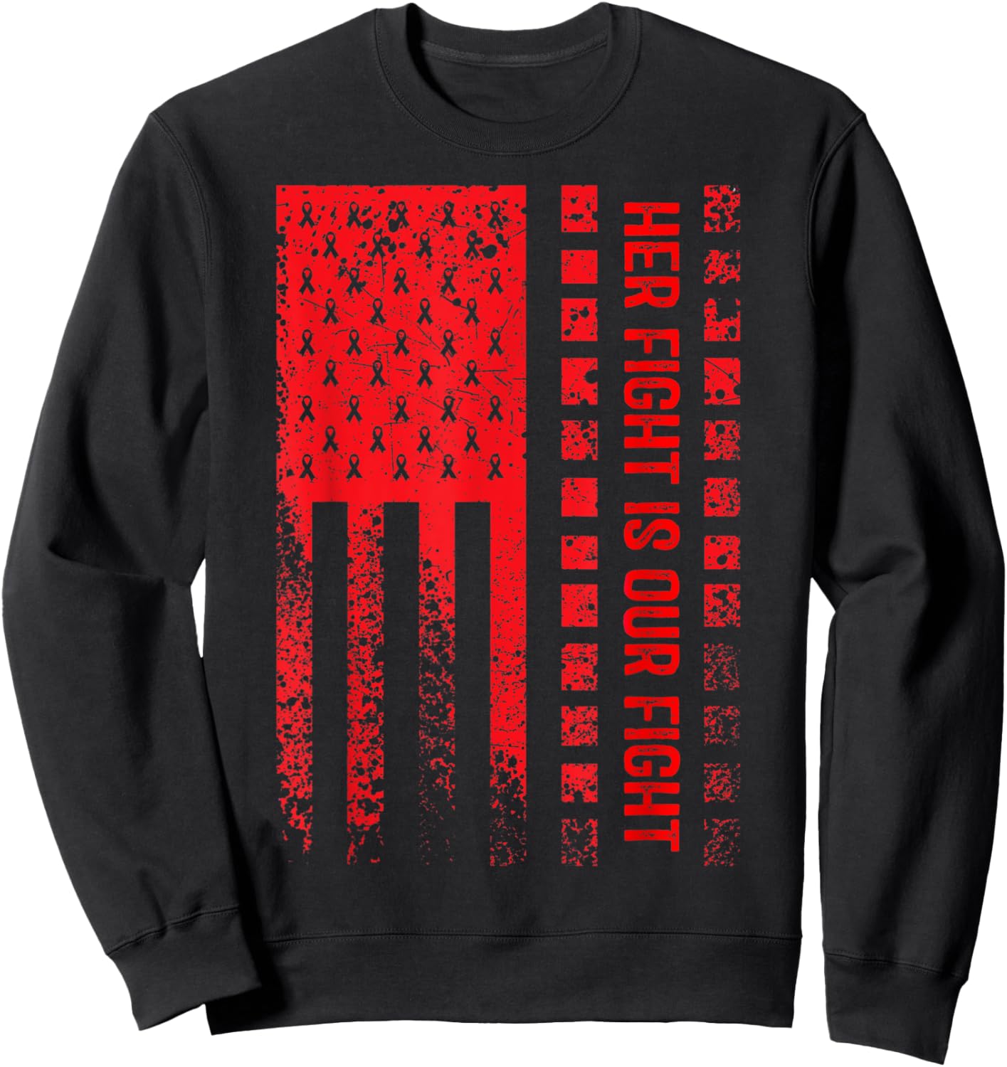 Her Fight Is Our Fight Squamous Cell Carcinoma Awareness Sweatshirt - Sweatshirt | Black