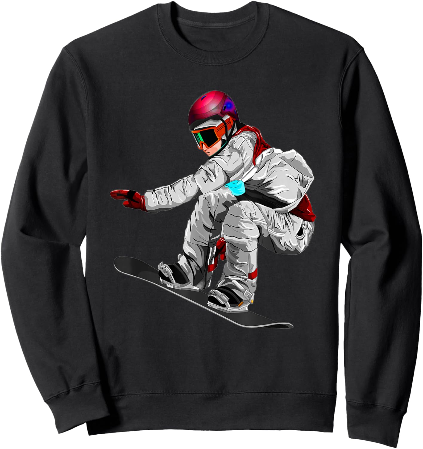 Kids Snowboard Novelty Winter Snowboarding Youth Men Boys Sweatshirt - Sweatshirt | Black