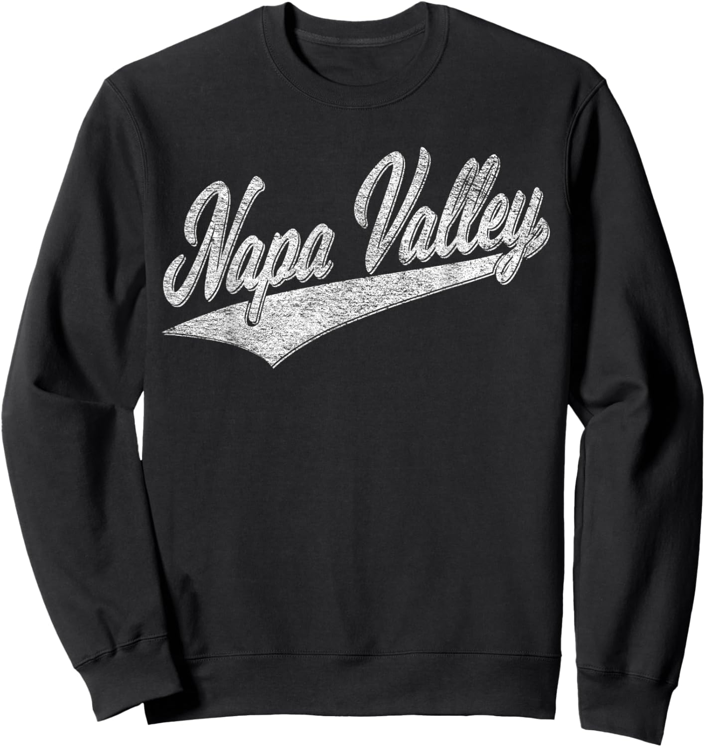 Napa Valley California Flag Sports Baseball Script Jersey Sweatshirt - Sweatshirt | Black