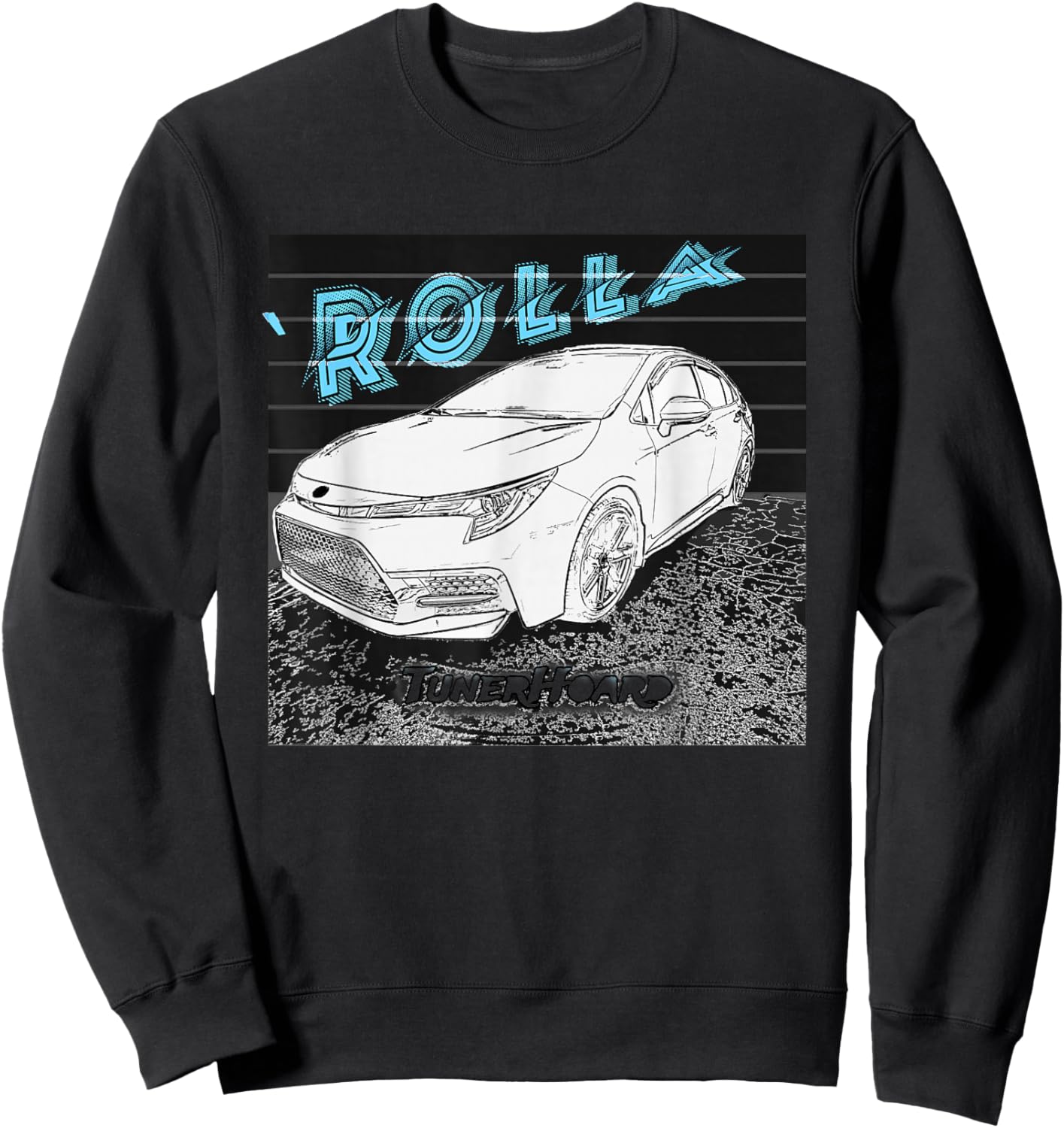JDM Rolla E210 Corolla Hatchback Sedan 12th Gen Cool Car POP Sweatshirt - Sweatshirt | Black